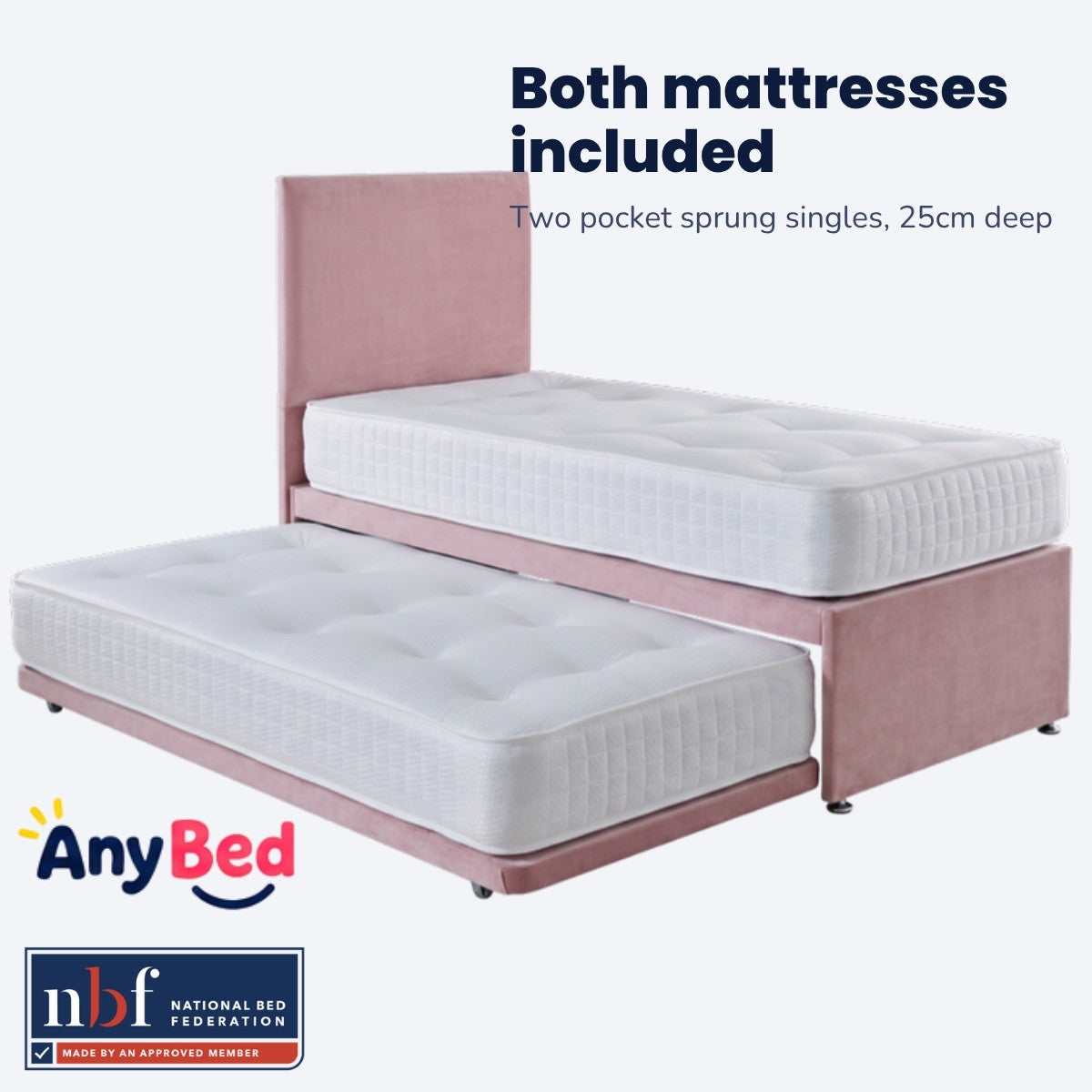 Guest bed with both pocket sprung mattresses included