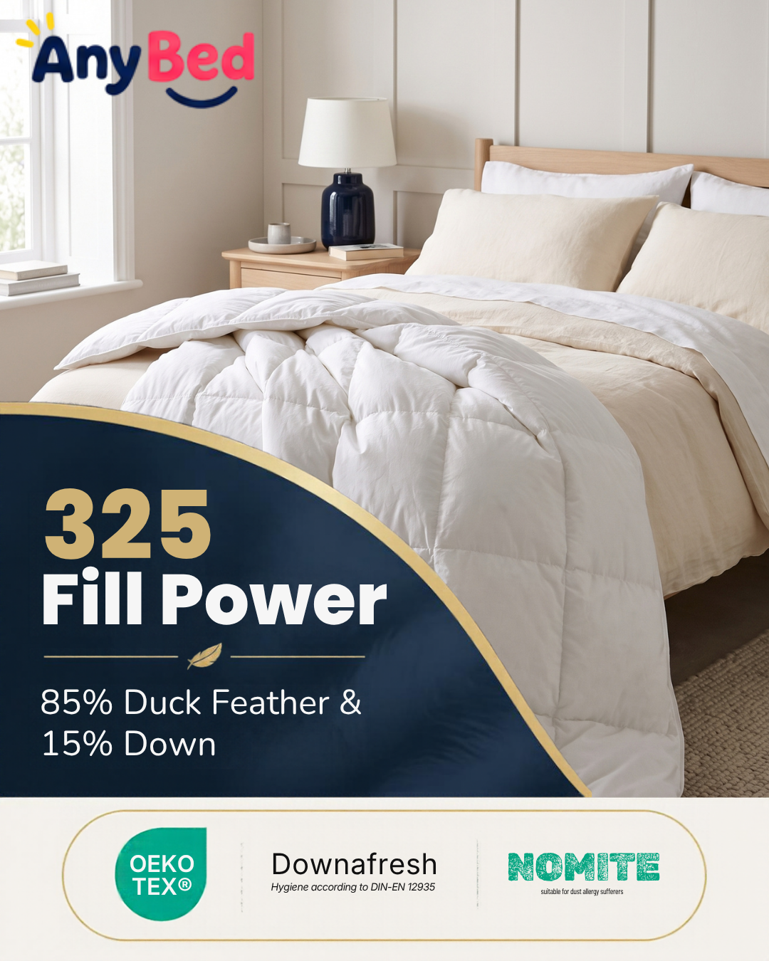 Duck Feather & Down Duvet, 85/15 Blend