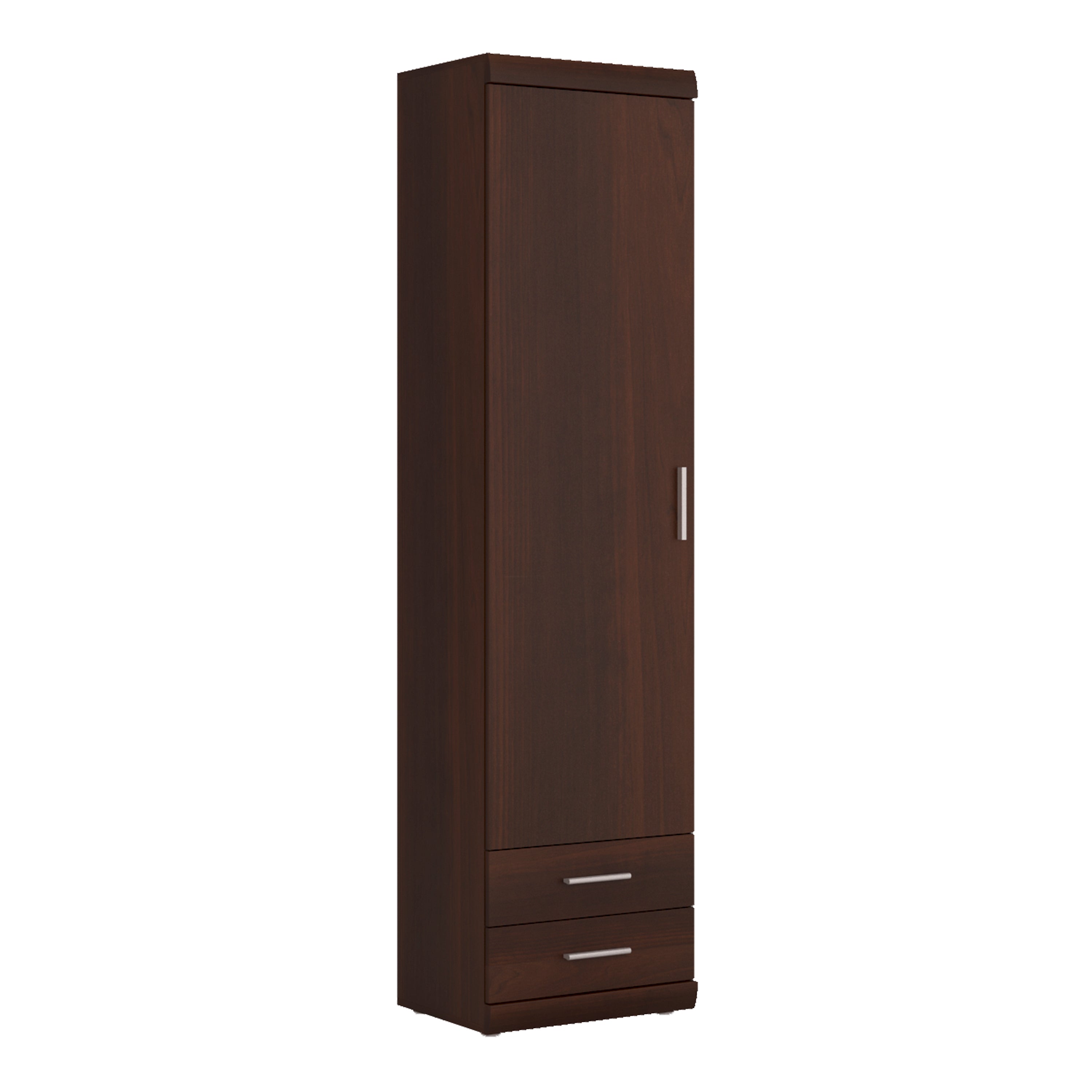 Imperial Tall 1 Door 2 Drawer Narrow Cabinet in Dark Mahogany Melamine – FTG