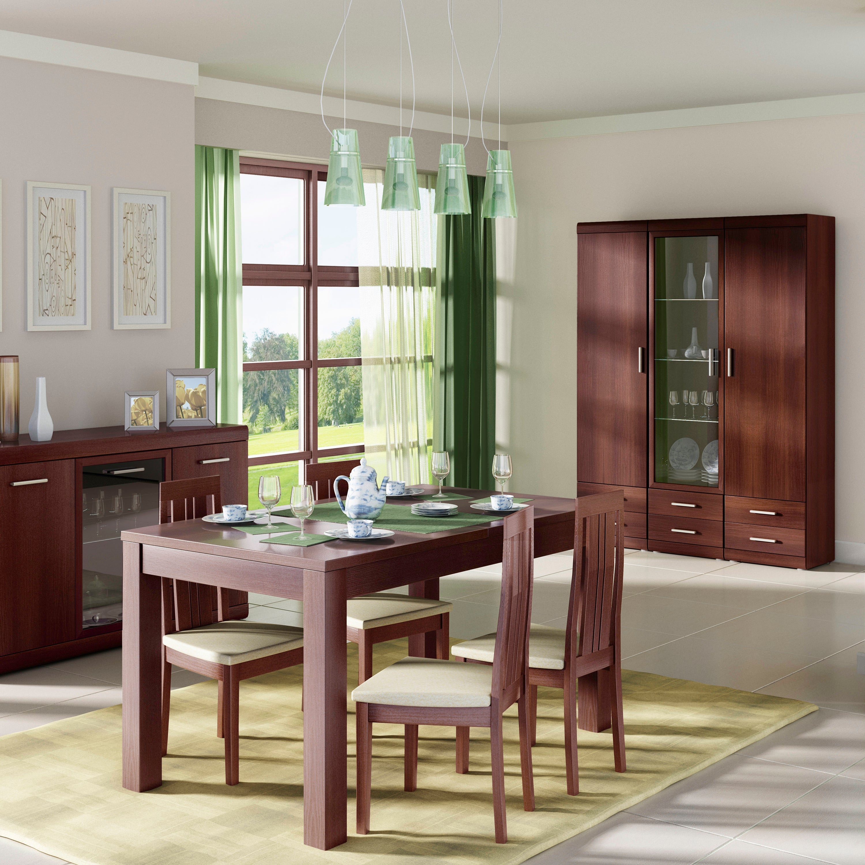 Imperial Tall 1 Door 2 Drawer Narrow Cabinet in Dark Mahogany Melamine – FTG, view 4