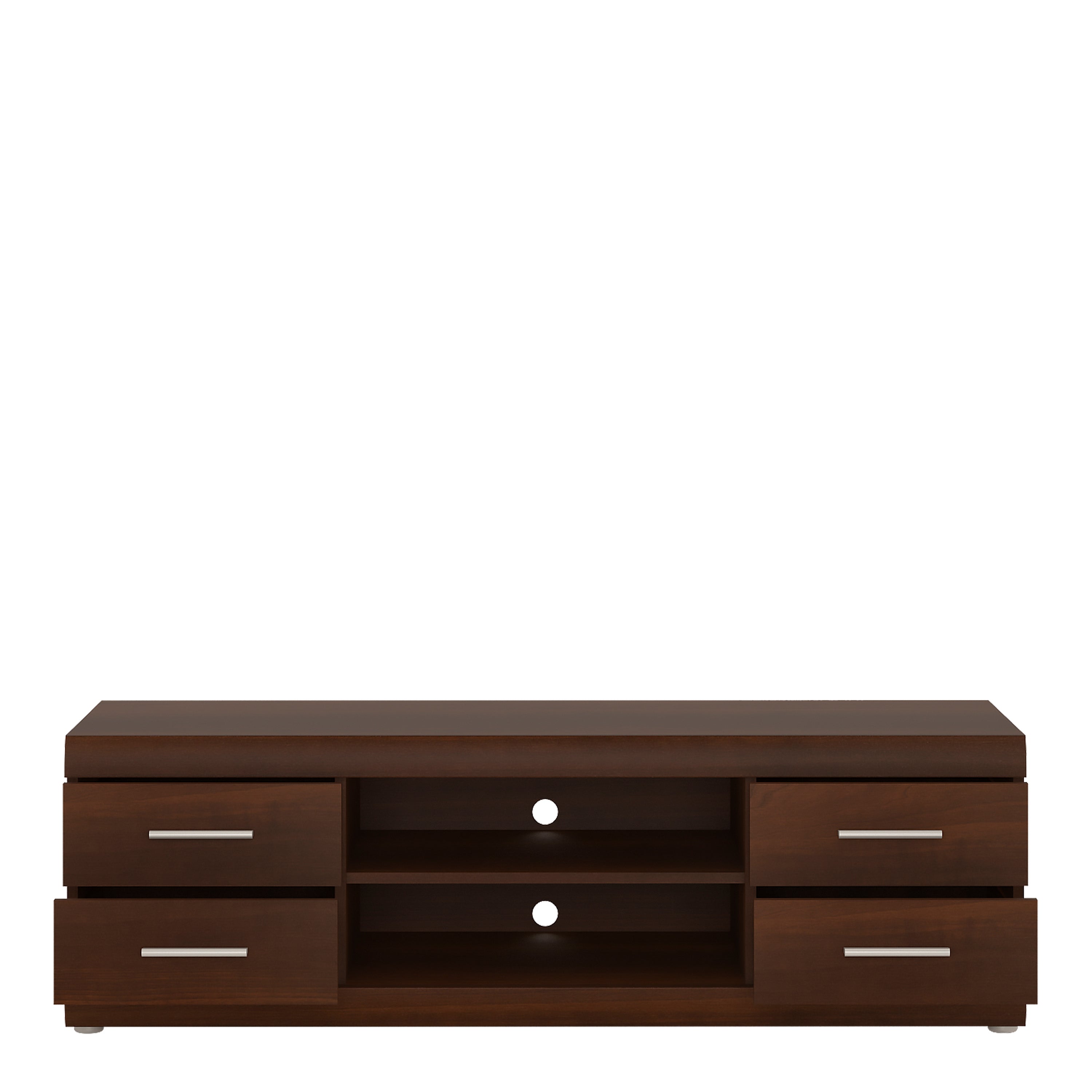 Imperial Wide 4 Drawer TV Cabinet in Dark Mahogany Melamine – FTG, view 2