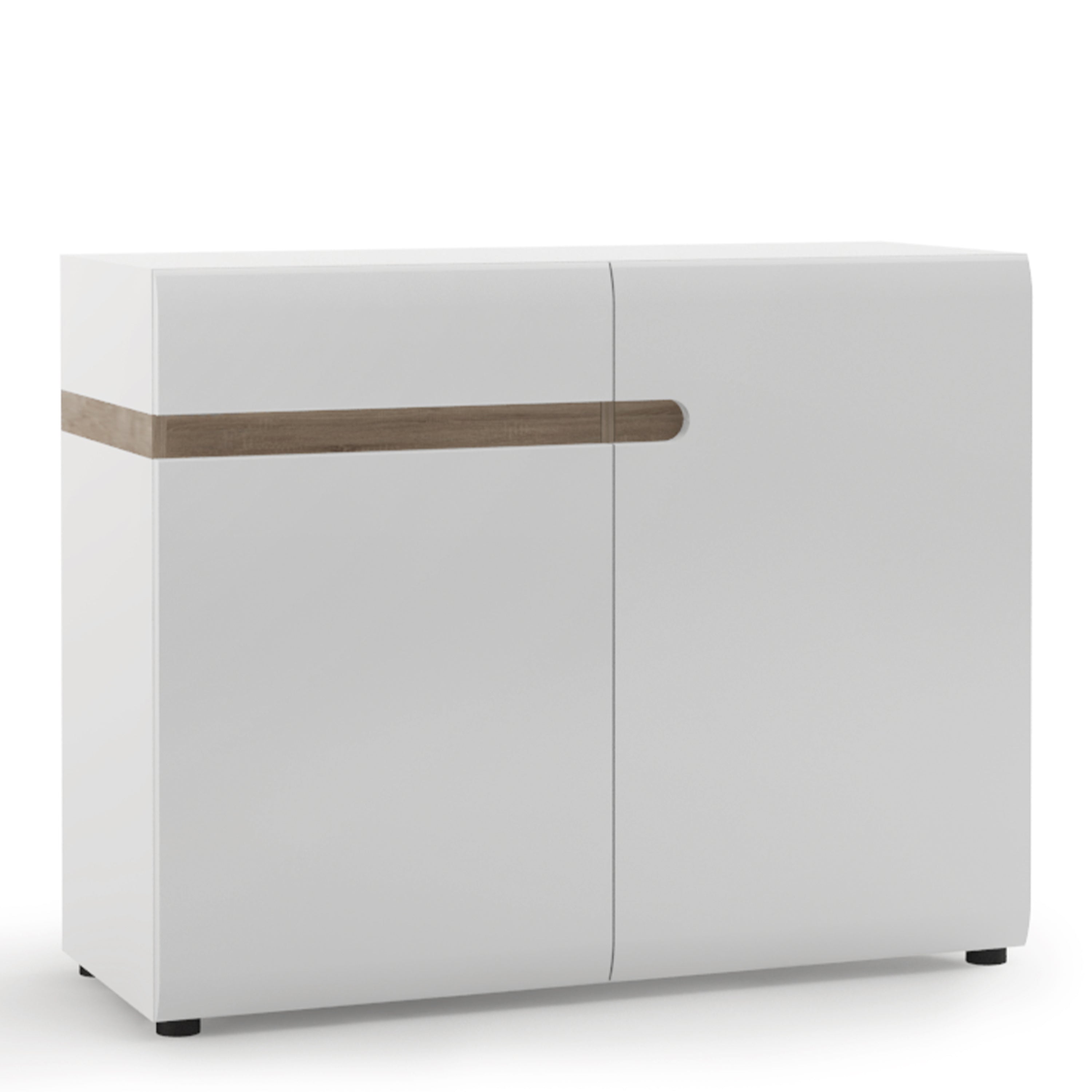 Chelsea Living 1 Drawer 2 Door Sideboard in White with a Truffle Oak Trim – FTG
