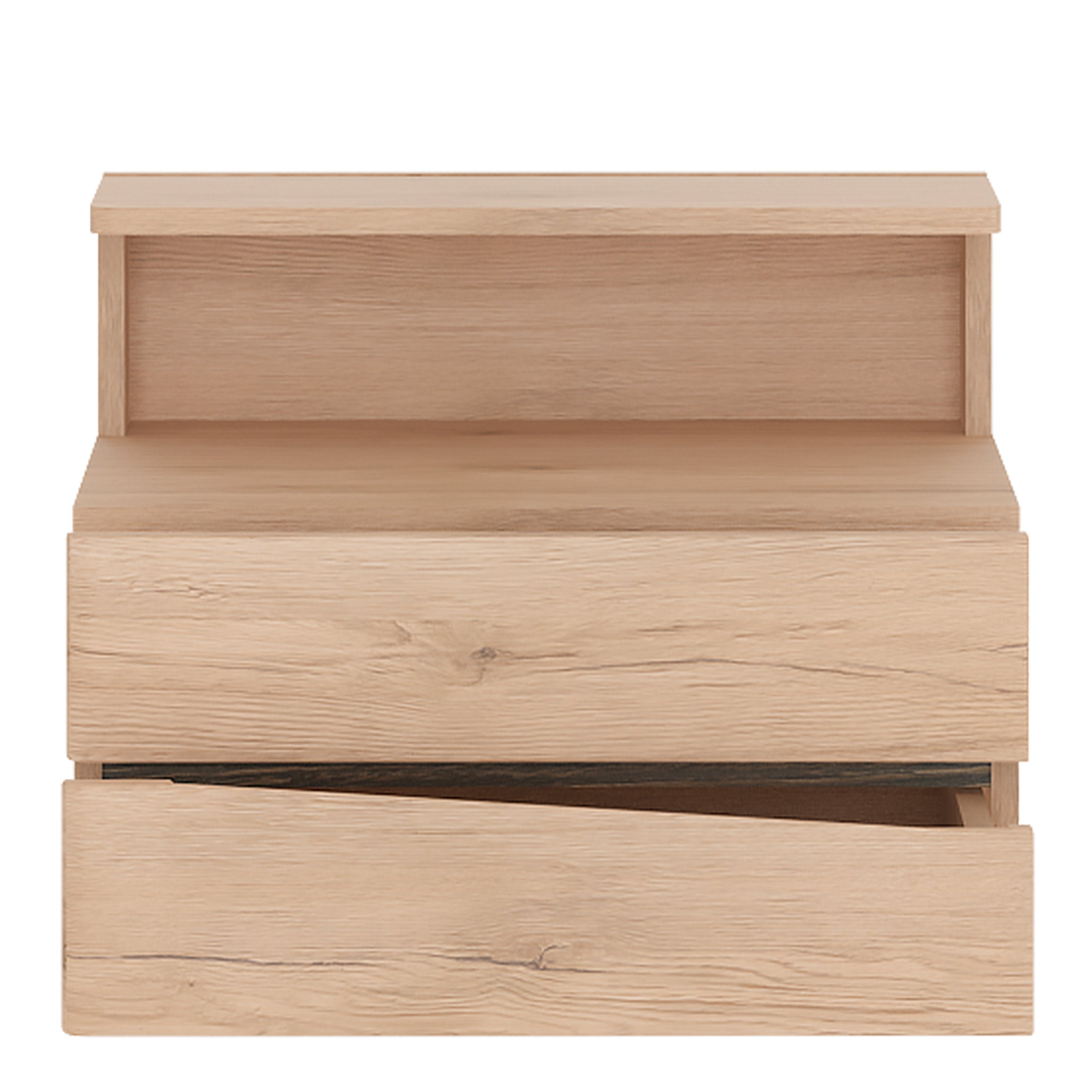 Kensington 2 Drawer Bedside Cabinet LH Drawer (wall fixing) in Oak. – FTG, view 2