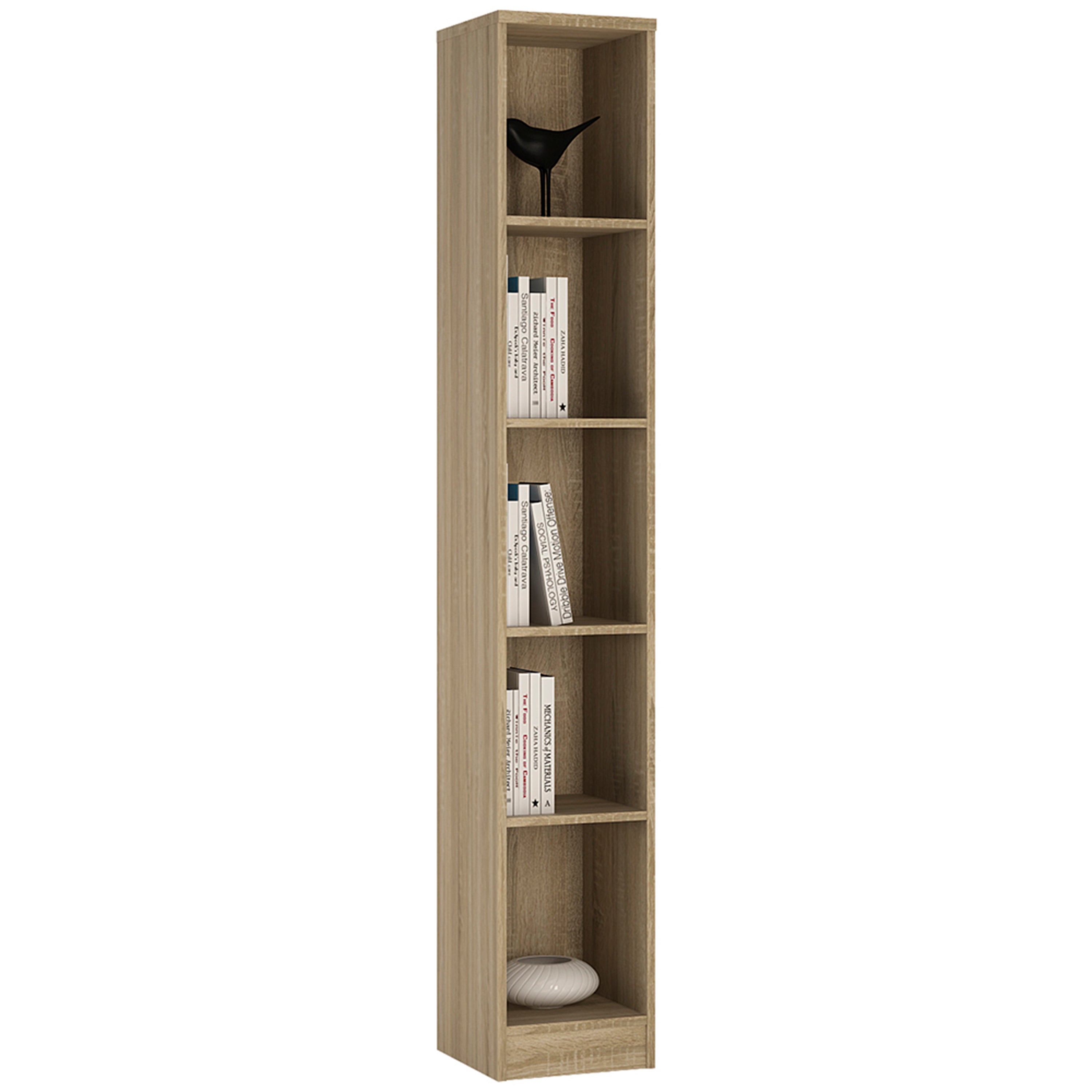 4 You Tall Narrow Bookcase in Sonama Oak – FTG