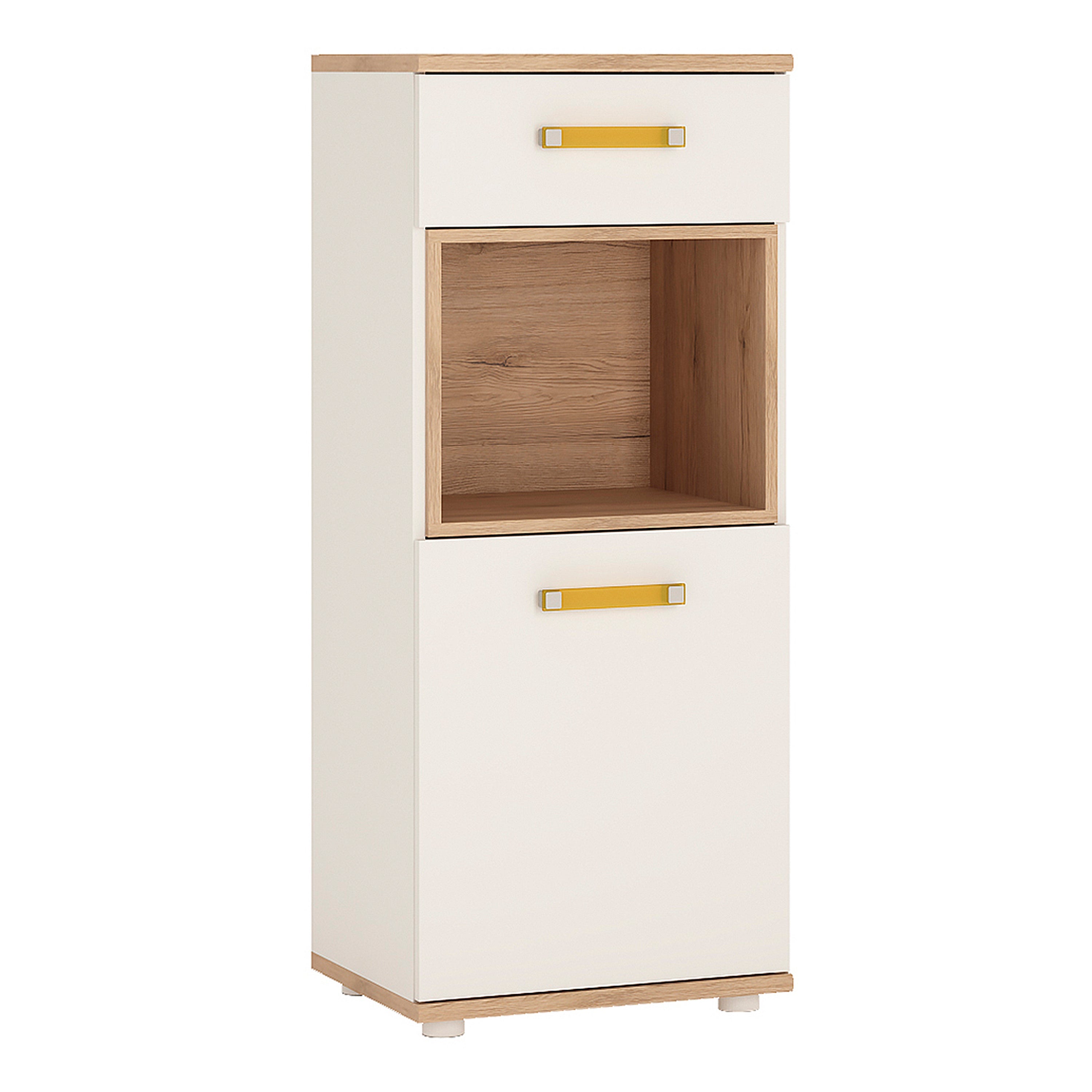 4KIDS 1 Door 1 Drawer Narrow Cabinet with Orange Handles – FTG