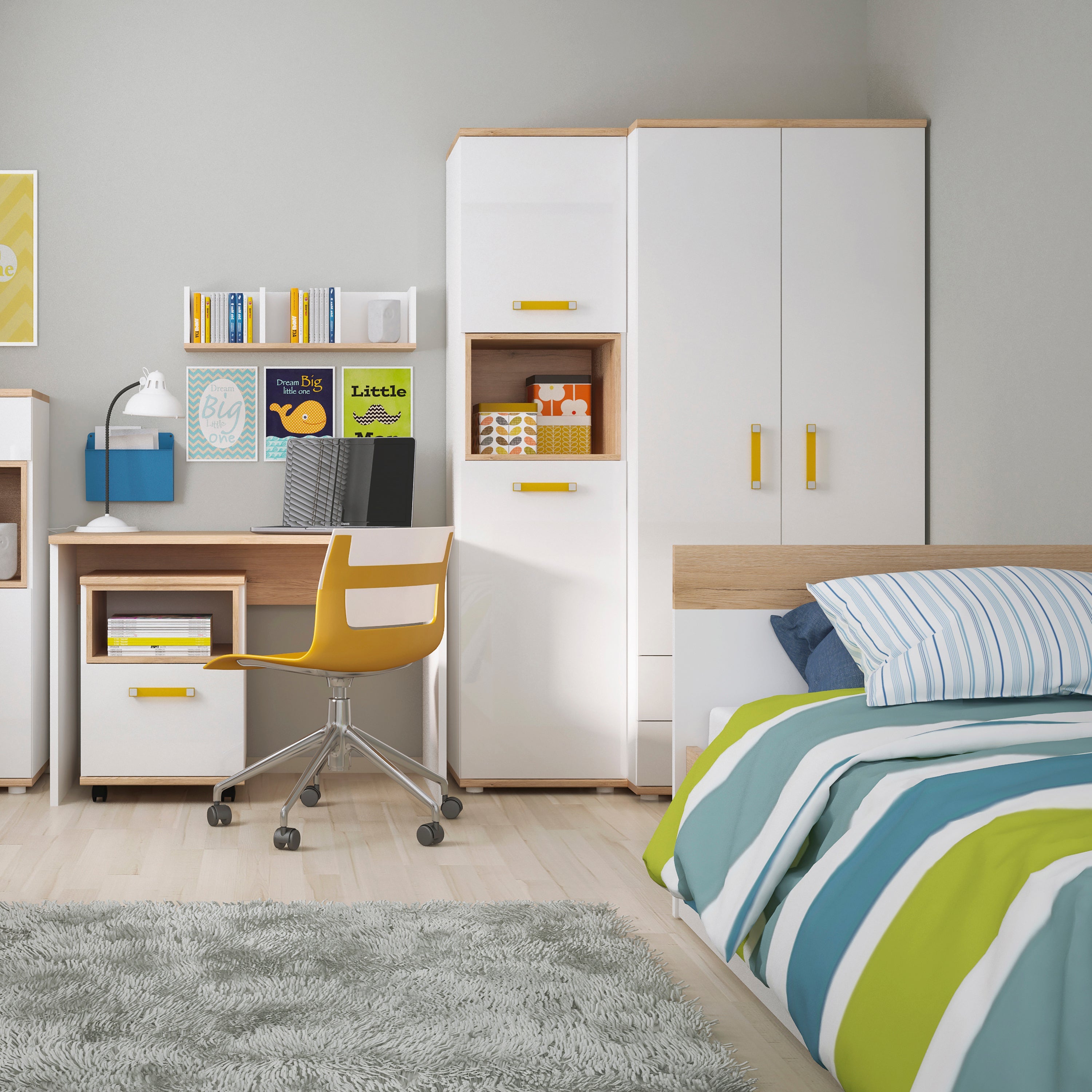 4KIDS 1 Door Desk Mobile with Orange Handles – FTG, view 3