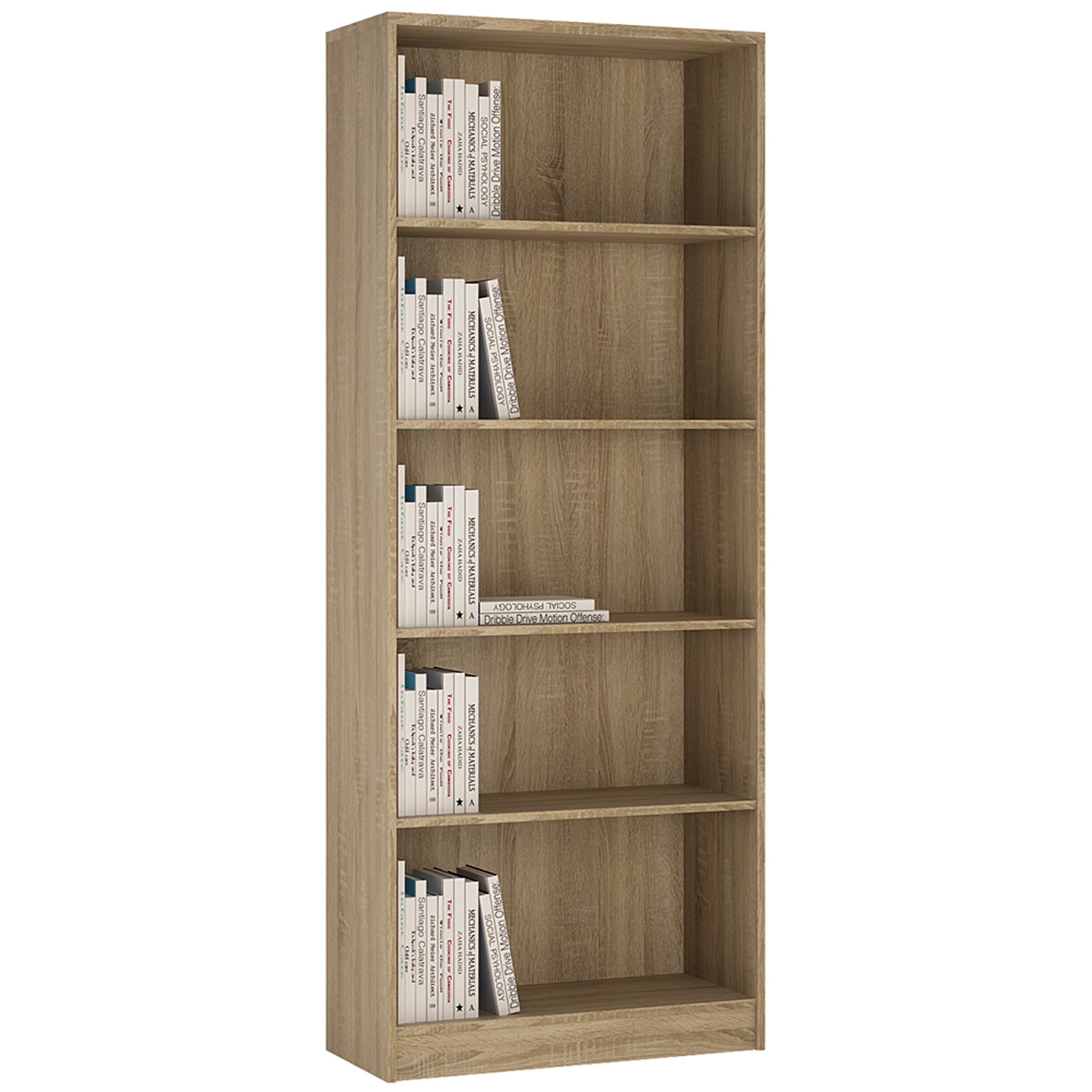 4 You Tall Wide Bookcase in Sonoma Oak – FTG