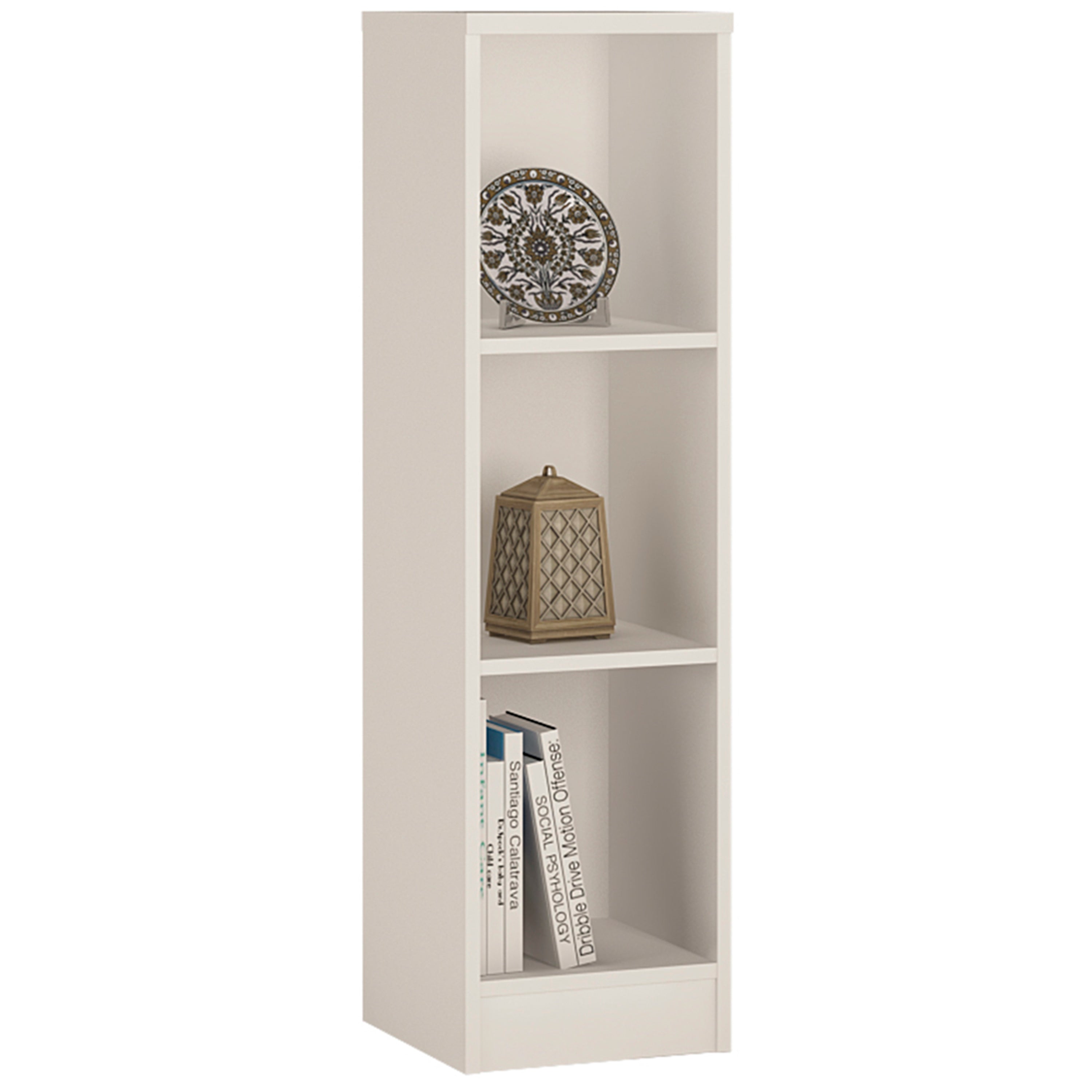 4 You Medium Narrow Bookcase in Pearl White – FTG