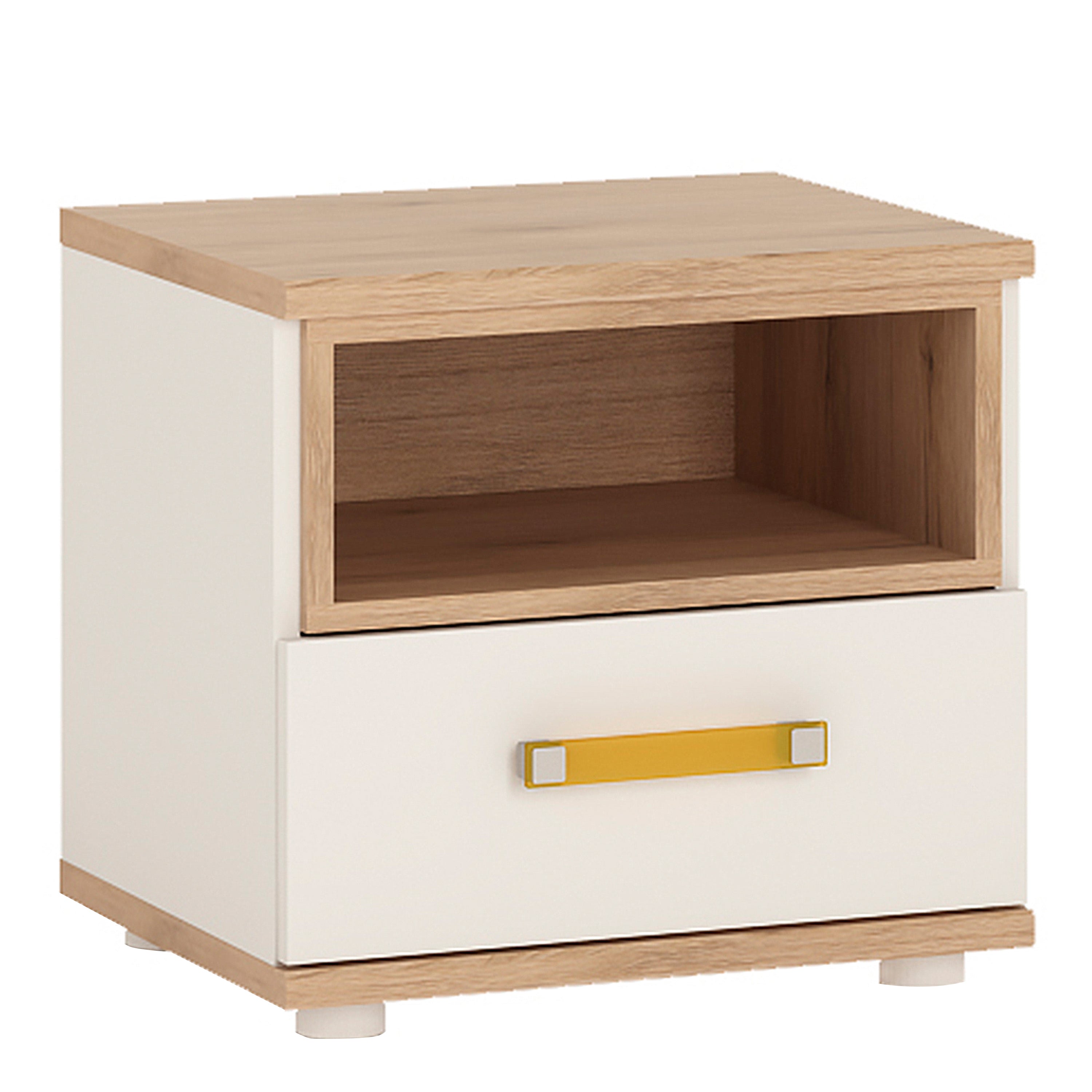 4KIDS 1 Drawer Bedside Cabinet with Orange Handles – FTG