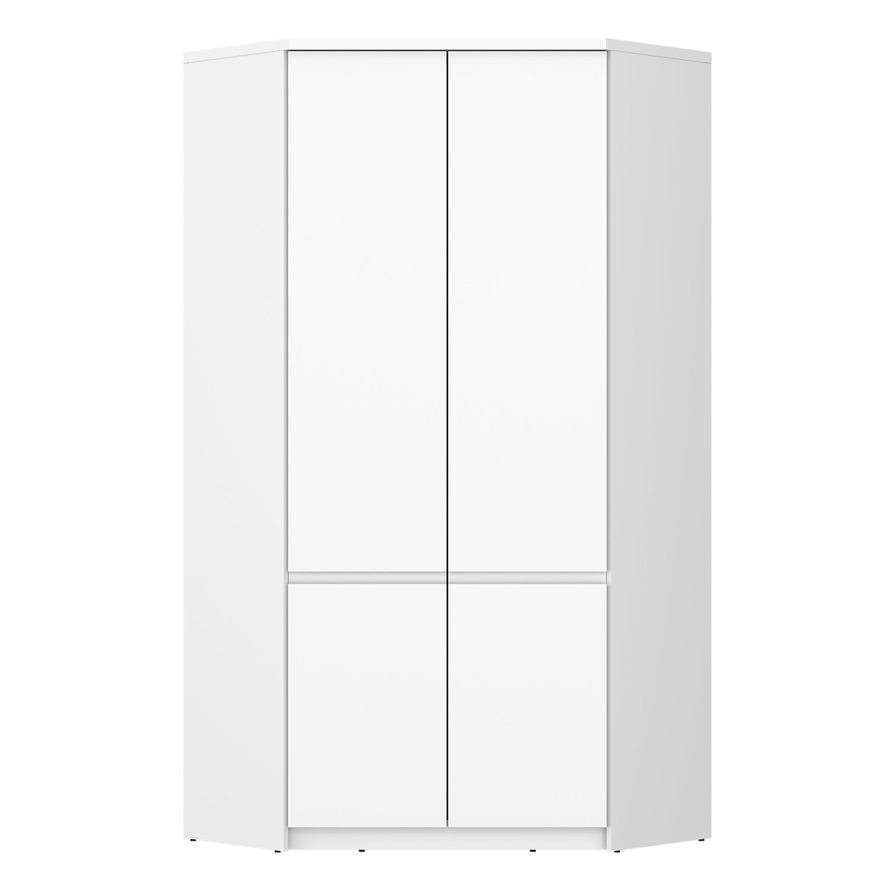 Fribo Corner Wardrobe 2 Door in Alpine White – FTG, view 2