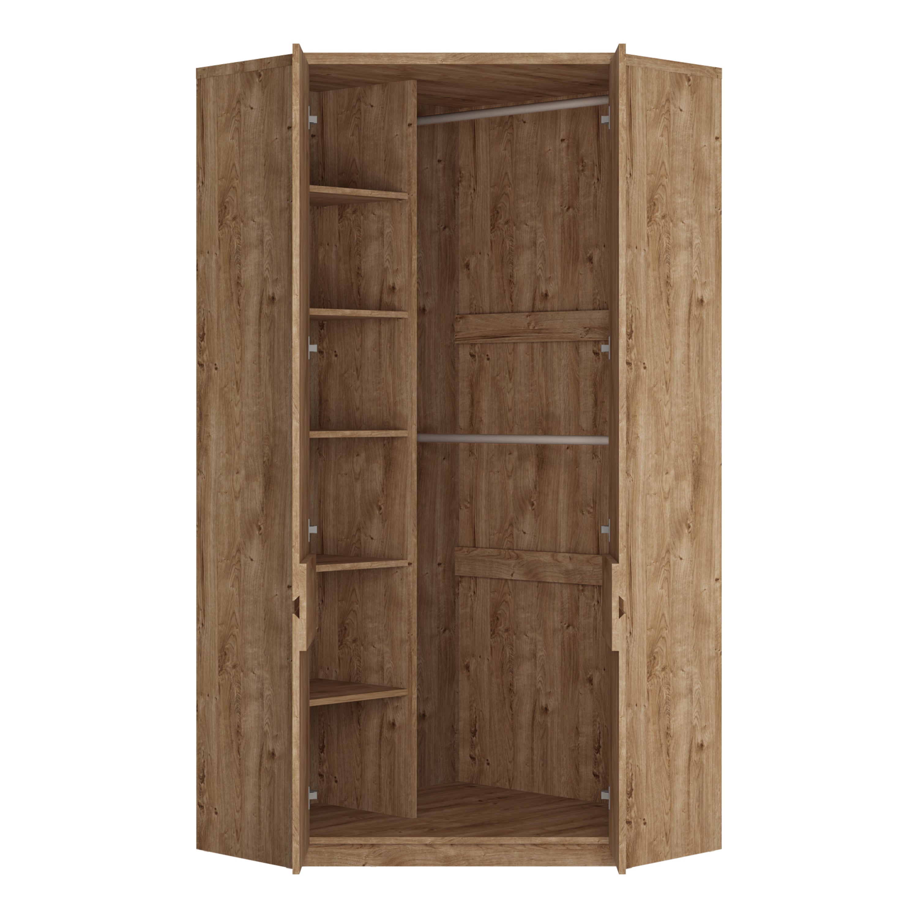 Fribo Corner Wardrobe 2 Door in Golden Ribbeck Oak – FTG, view 3