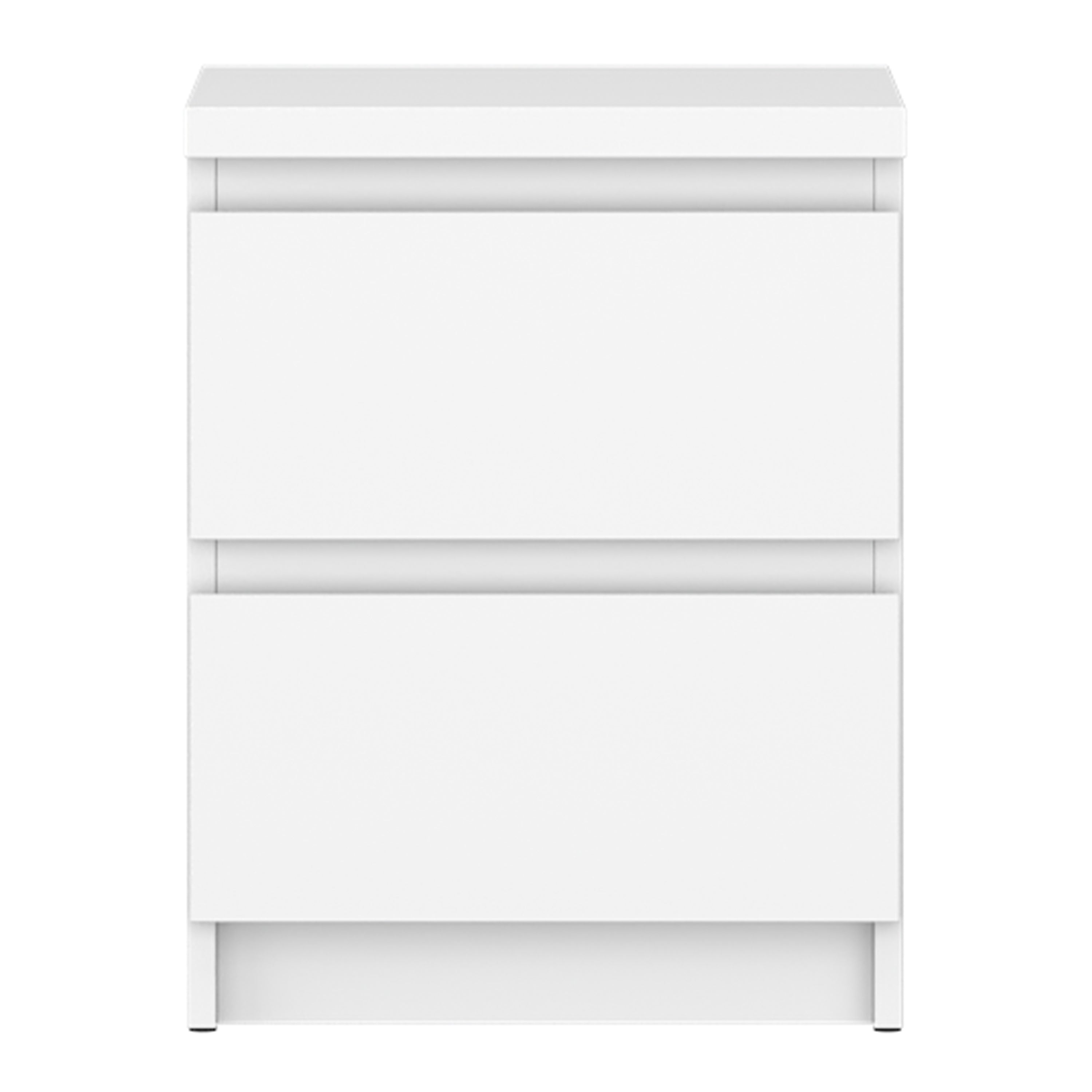 Fribo Bedside Cabinet 2 Drawer in Alpine White – FTG, view 2