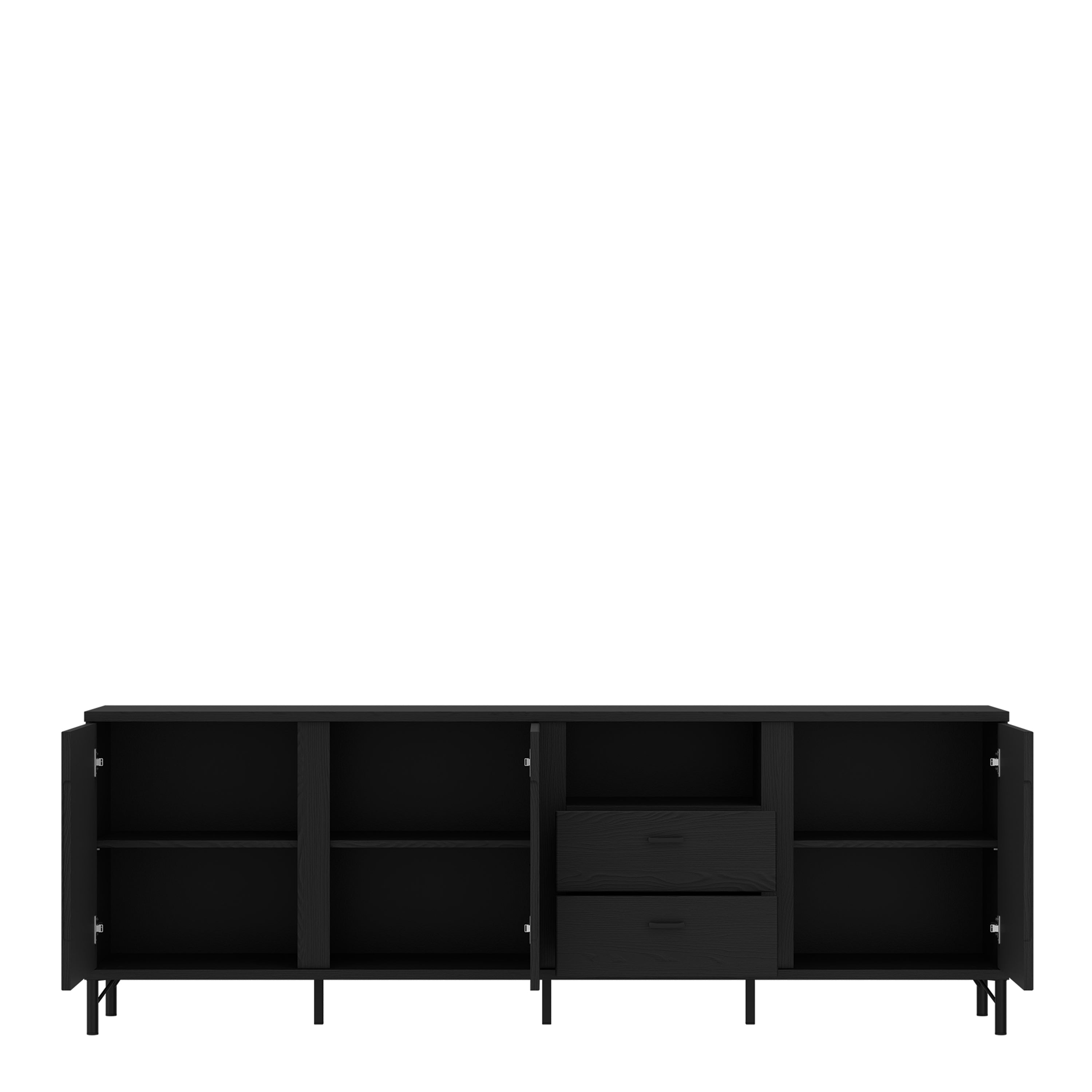 Lusaka TV Cabinet 3 Door 2 Drawer in Black Graphite – FTG, view 3
