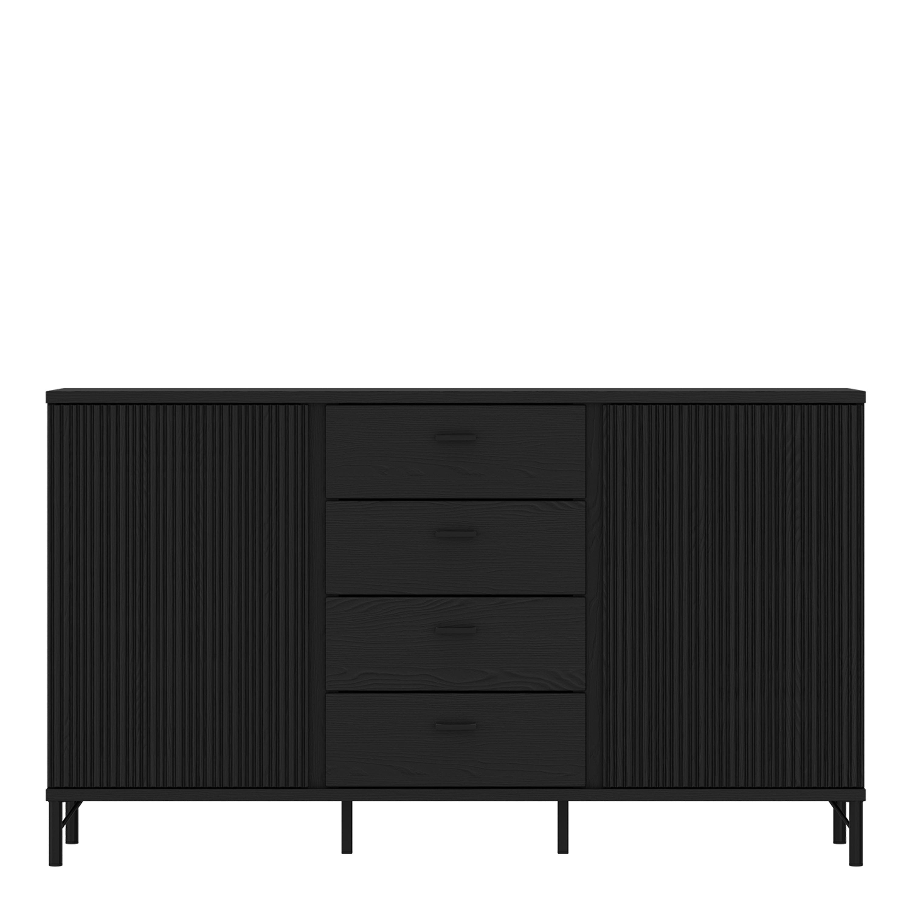 Lusaka Sideboard 2 Door 4 Drawer in Black Graphite – FTG, view 2