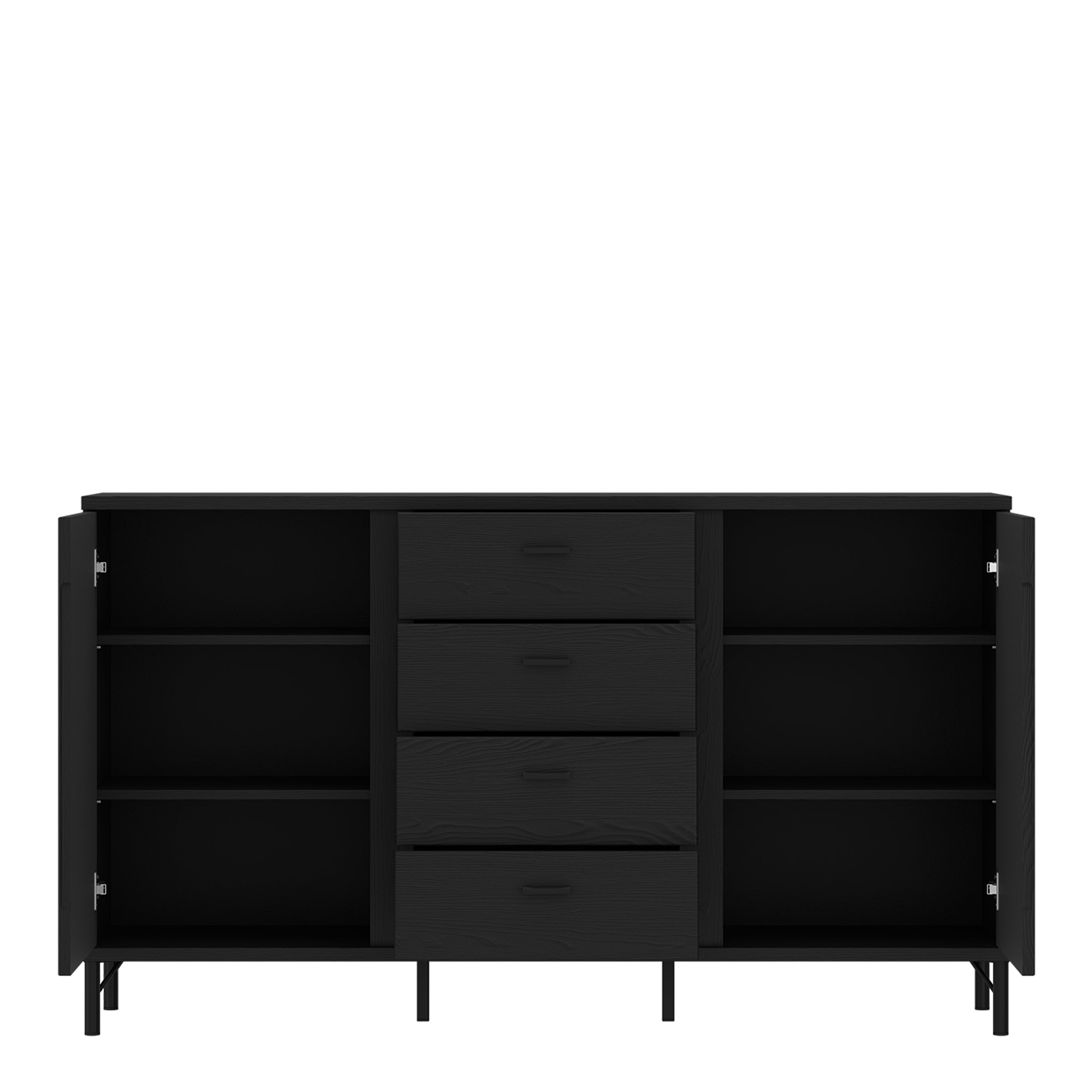 Lusaka Sideboard 2 Door 4 Drawer in Black Graphite – FTG, view 3