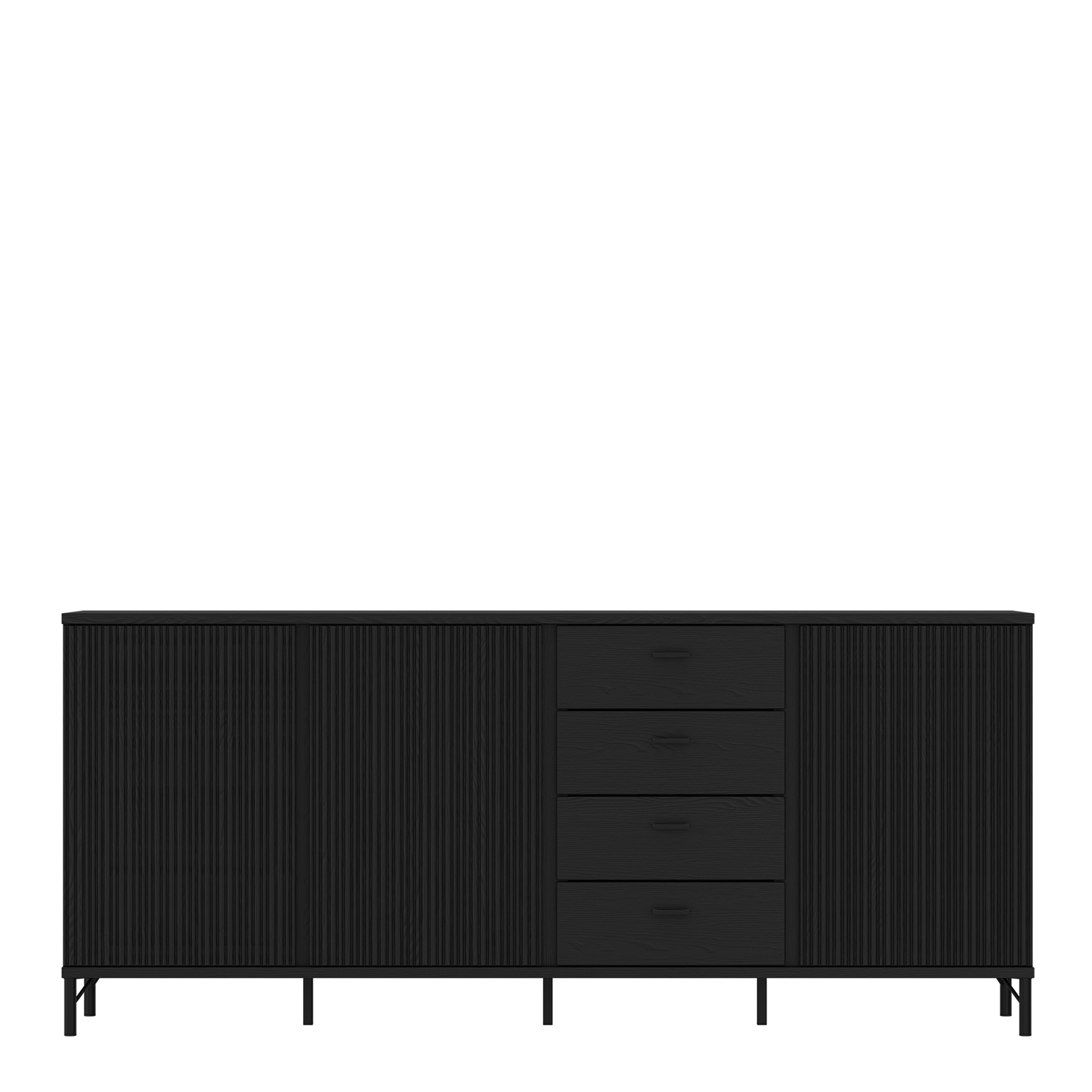 Lusaka Sideboard 3 Door 4 Drawer in Black Graphite – FTG, view 2