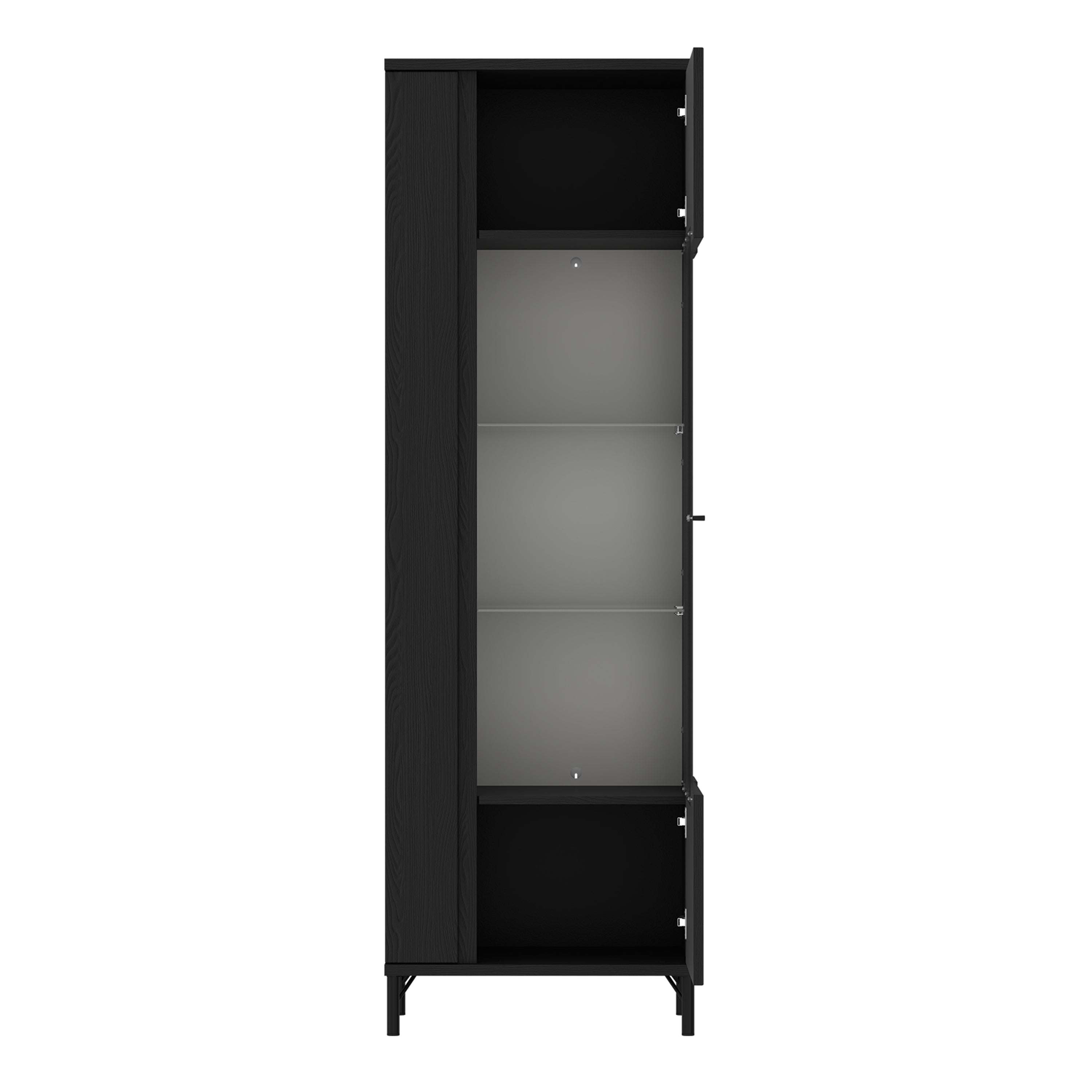 Lusaka Display Cabinet 1 Door in Black Graphite – FTG, view 3