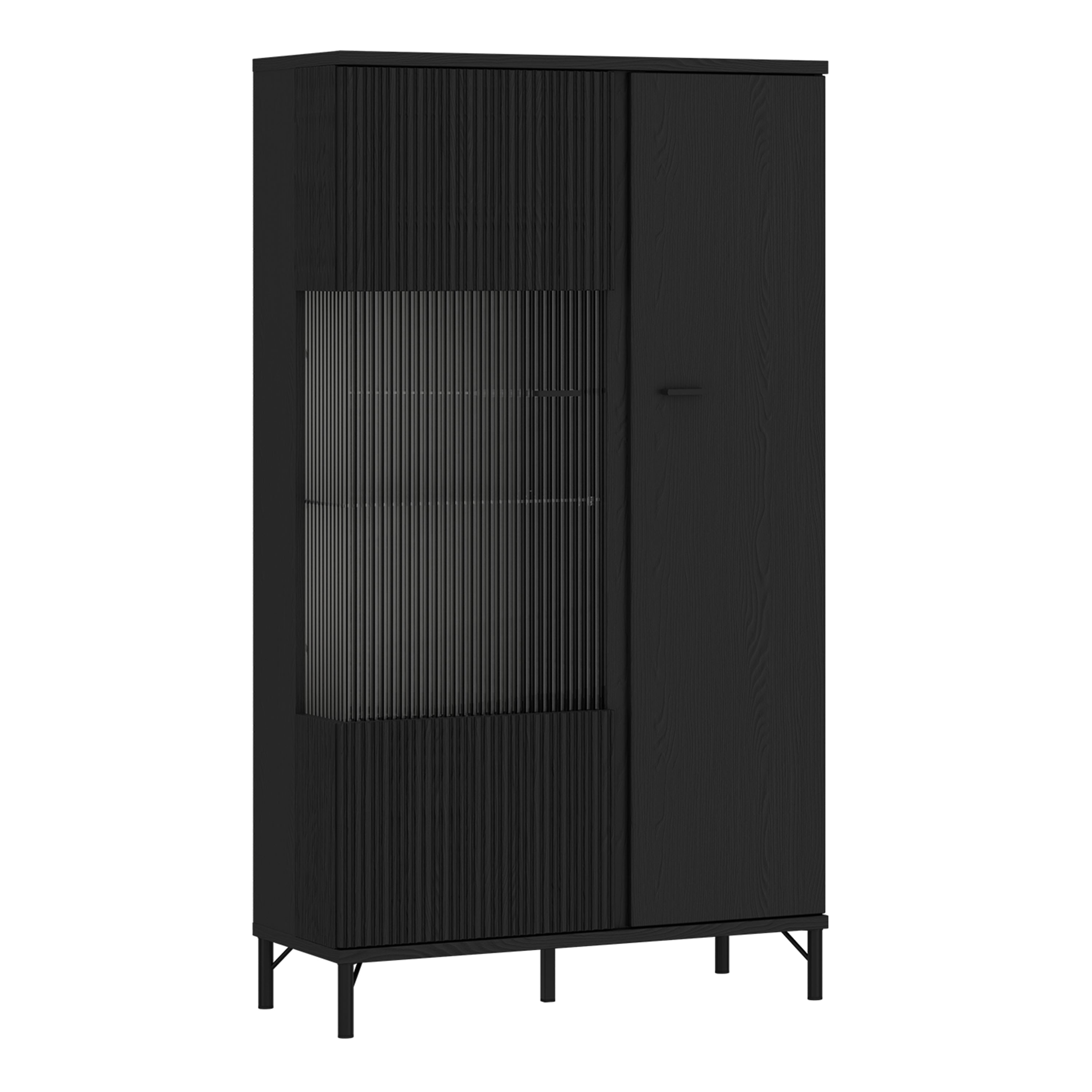 Lusaka Display Cabinet 2 Door in Black Graphite – FTG