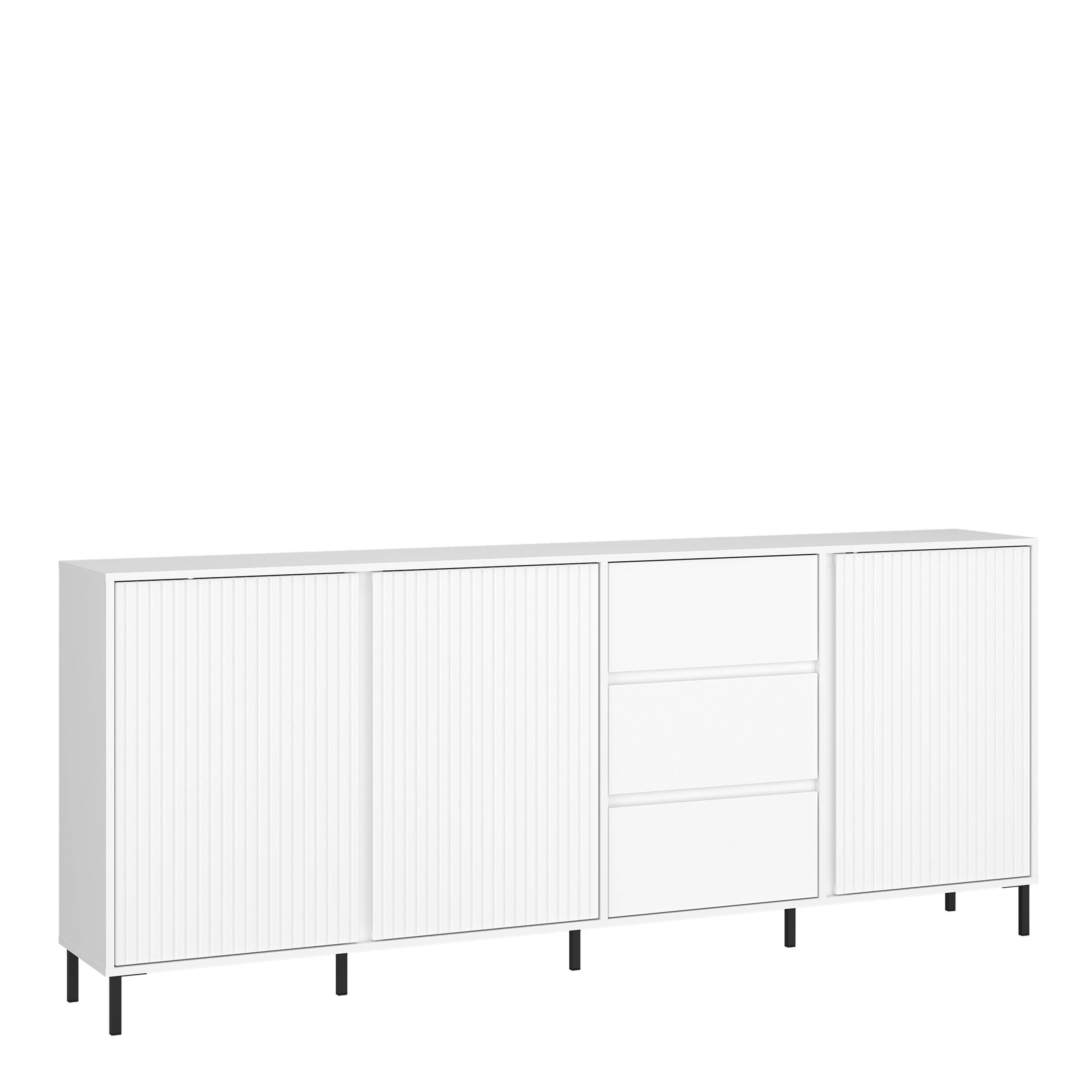 Avenale Sideboard 3 Door 3 Drawer in Alpine White High Gloss – FTG