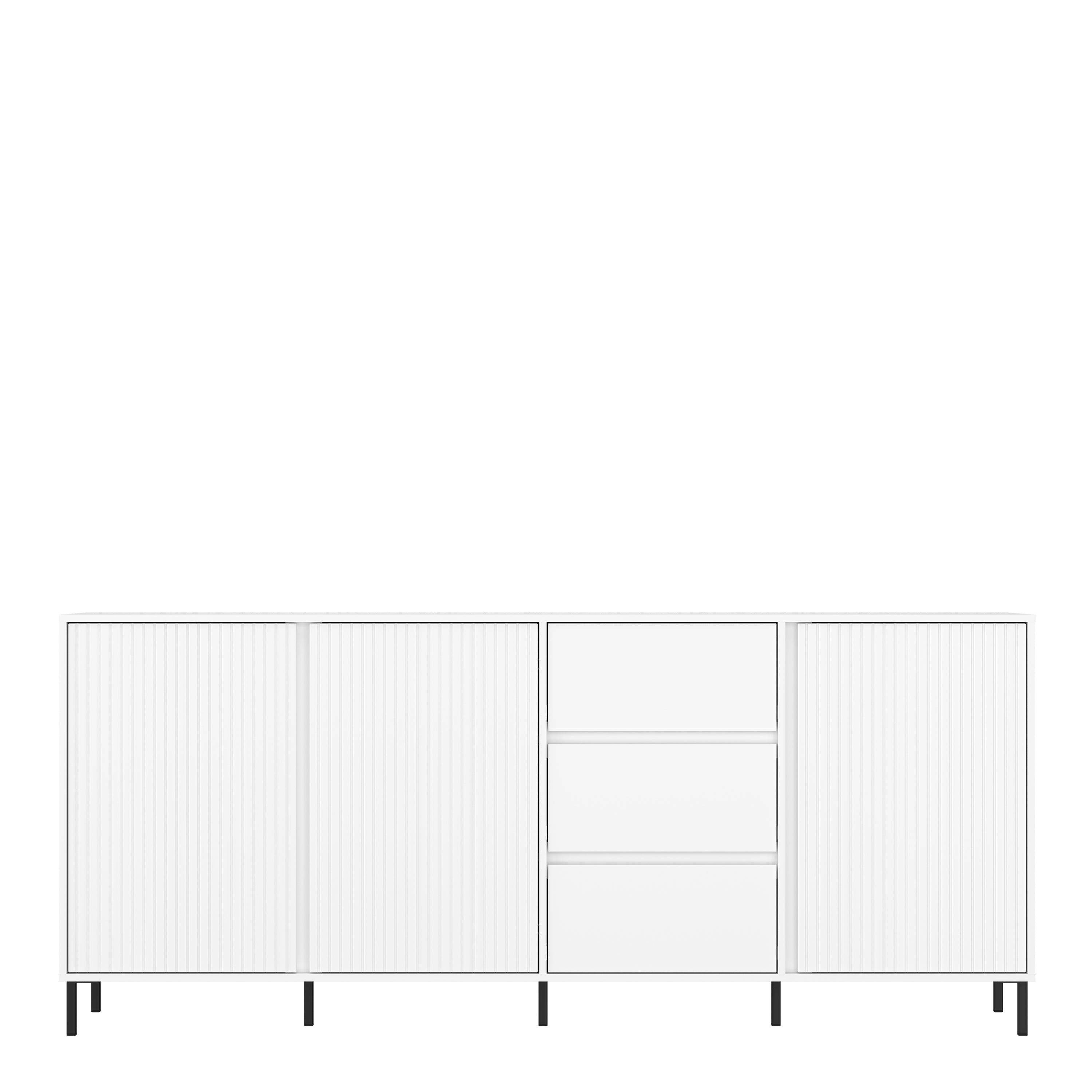 Avenale Sideboard 3 Door 3 Drawer in Alpine White High Gloss – FTG, view 2