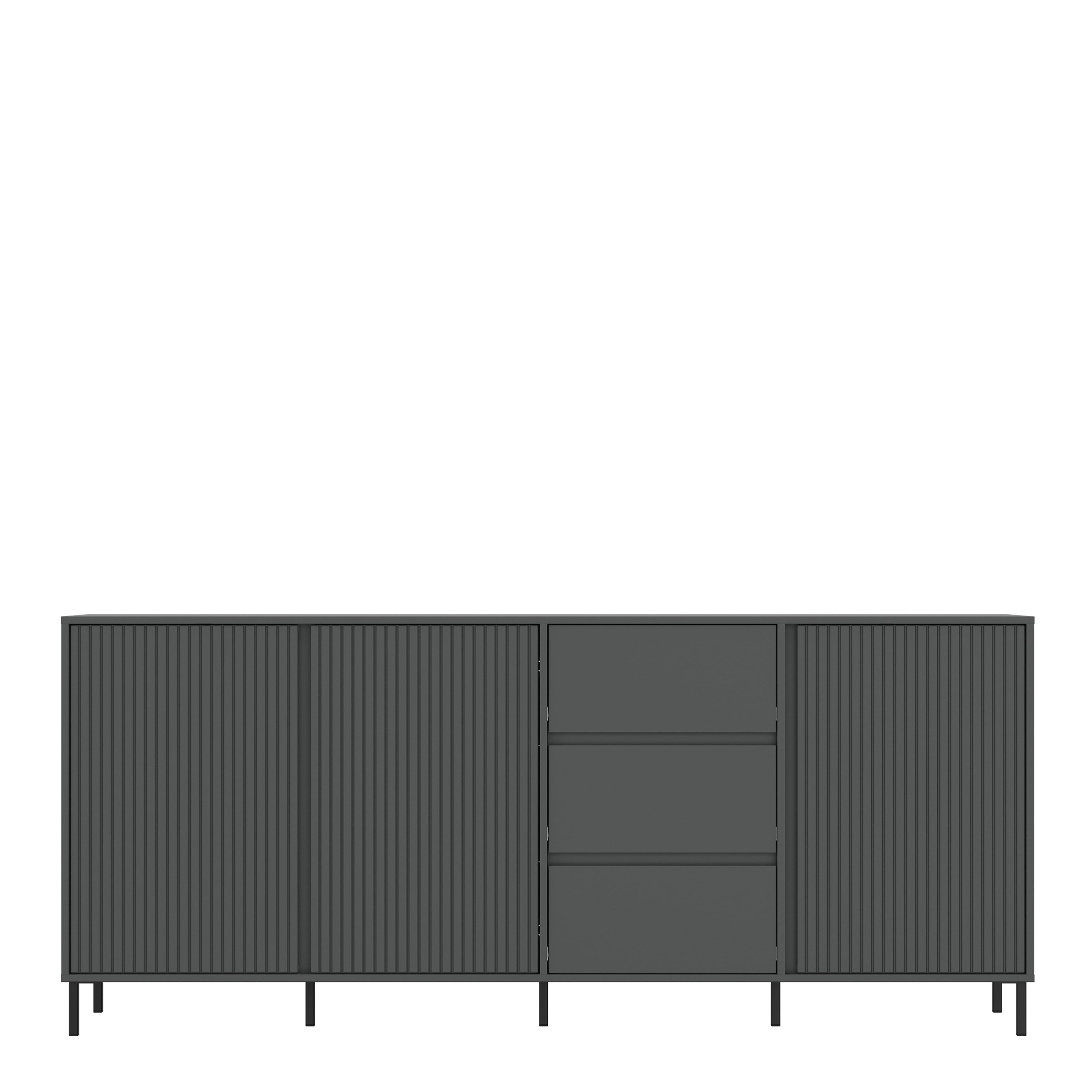 Avenale Sideboard 3 Door 3 Drawer in Anthracite – FTG, view 2