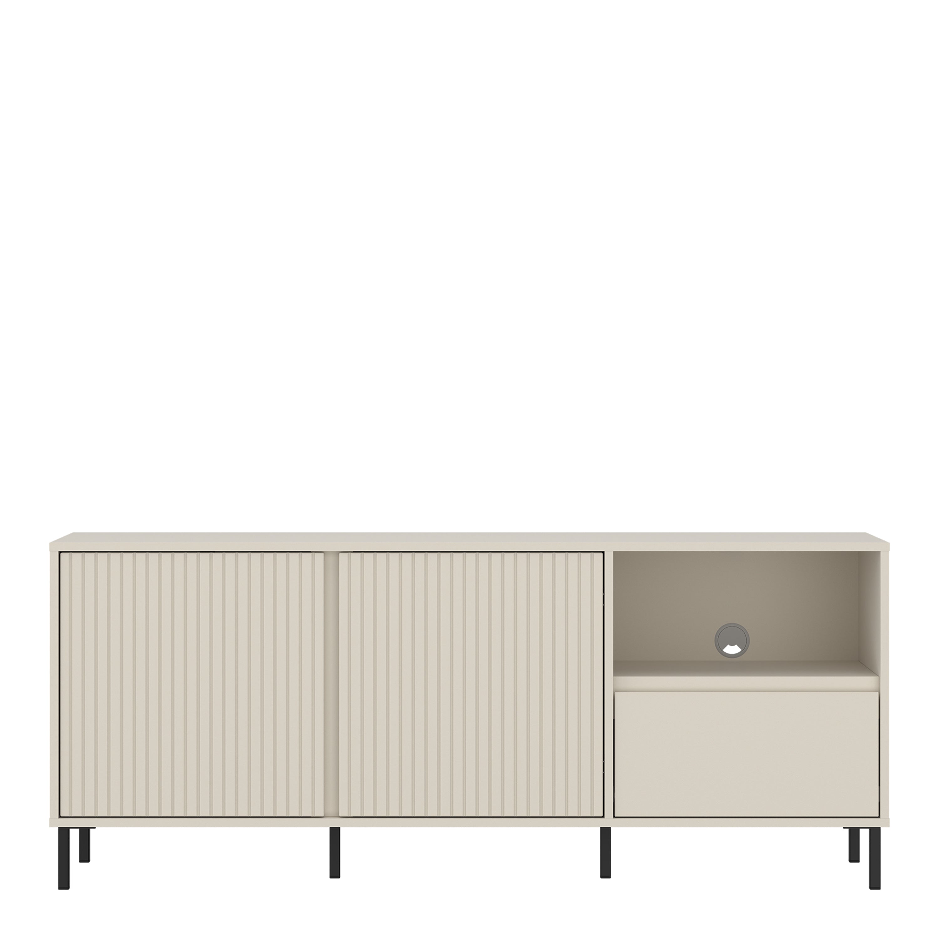 Avenale Wide TV Cabinet 2 Door 1 Drawer in Cashmere – FTG, view 2