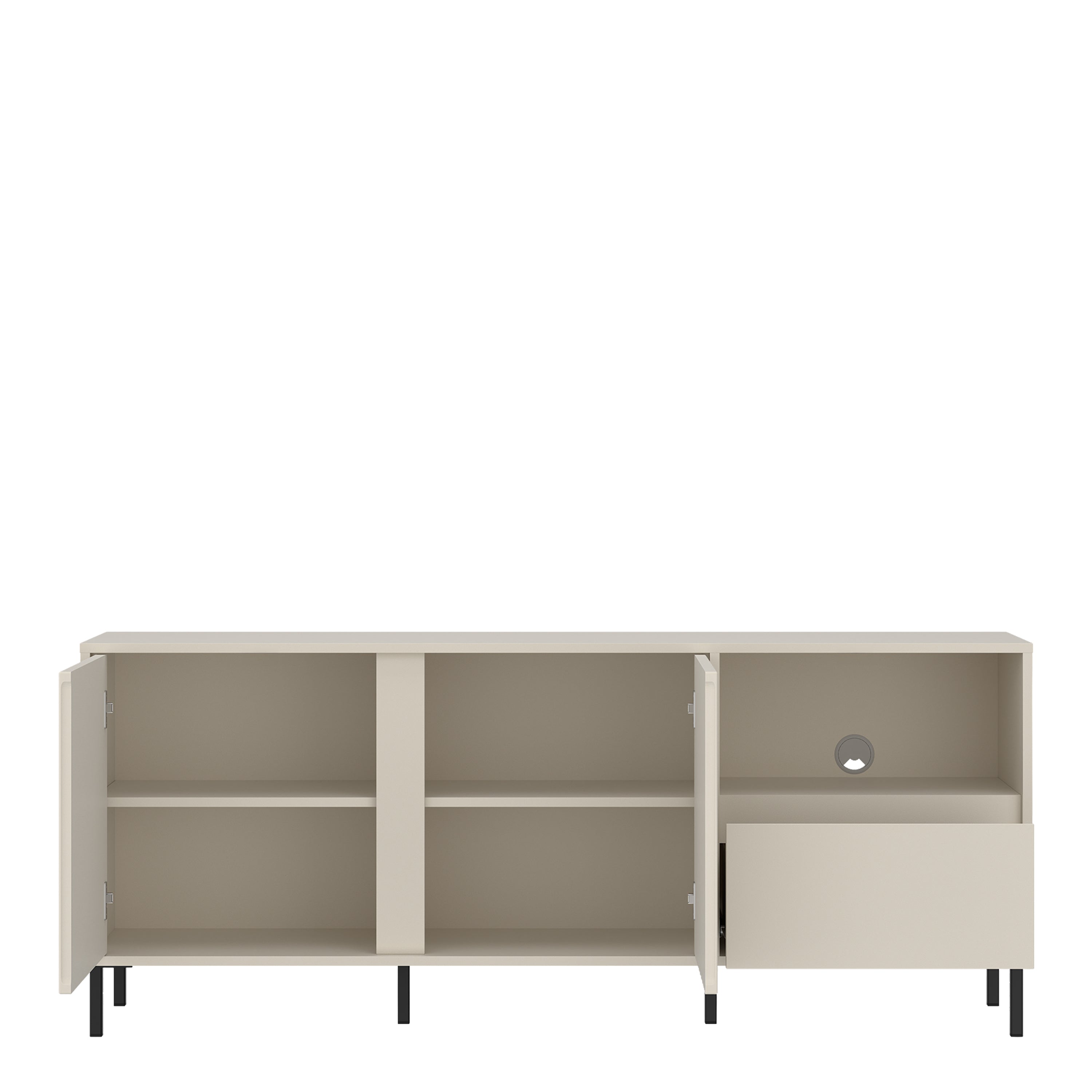 Avenale Wide TV Cabinet 2 Door 1 Drawer in Cashmere – FTG, view 3