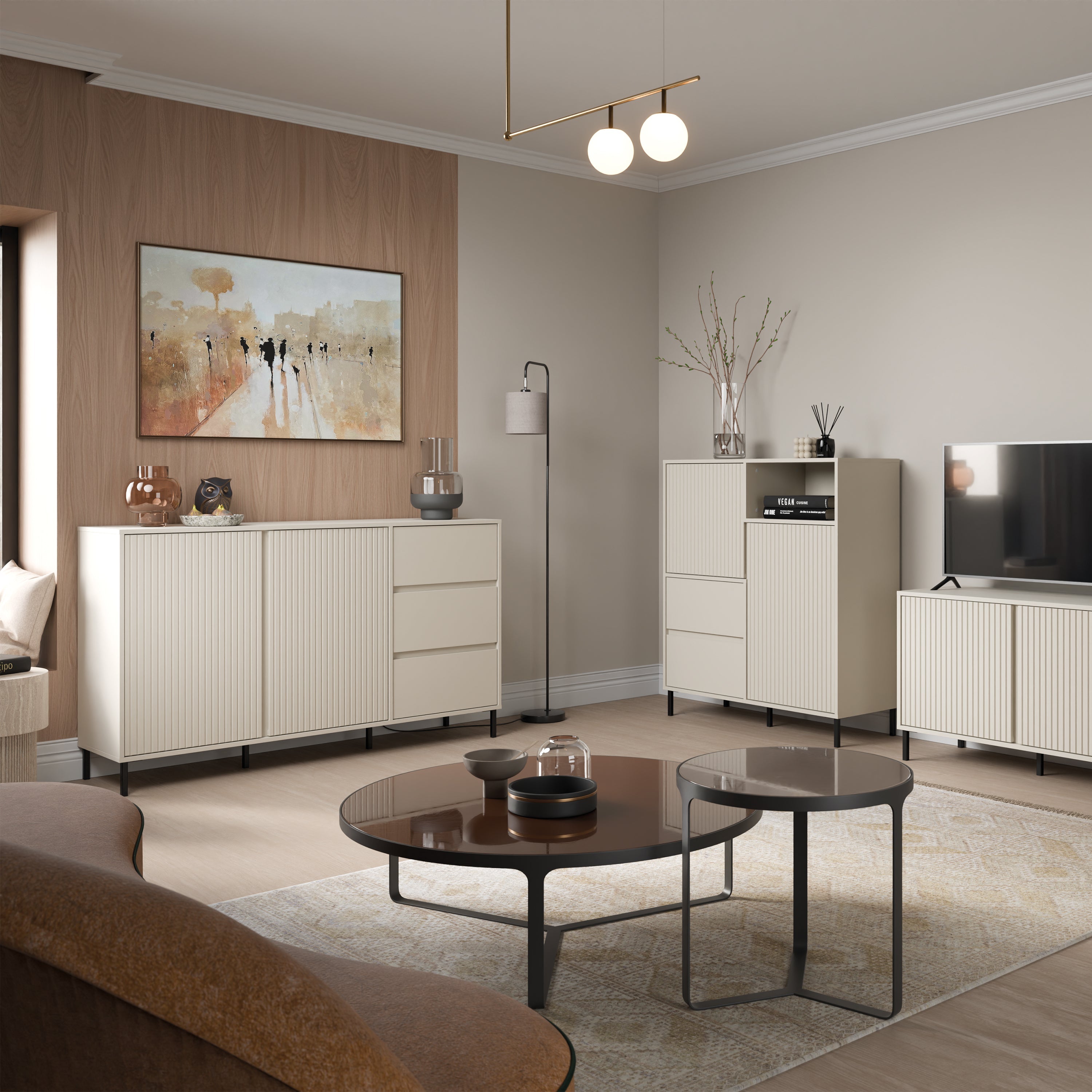 Avenale Sideboard 2 Door 3 Drawer in Cashmere – FTG, view 5