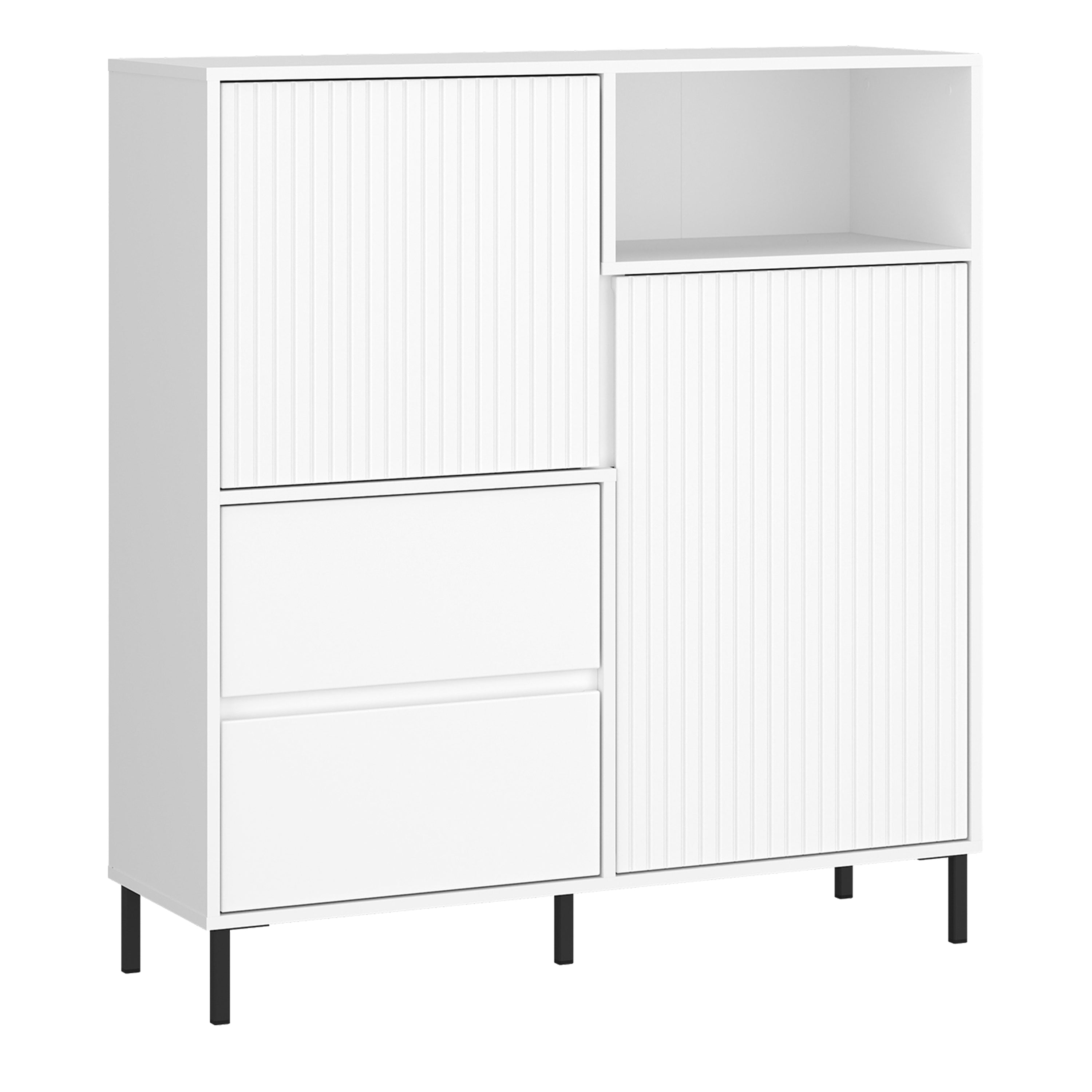 Avenale Sideboard 2 Door 2 Drawer in Alpine White High Gloss – FTG