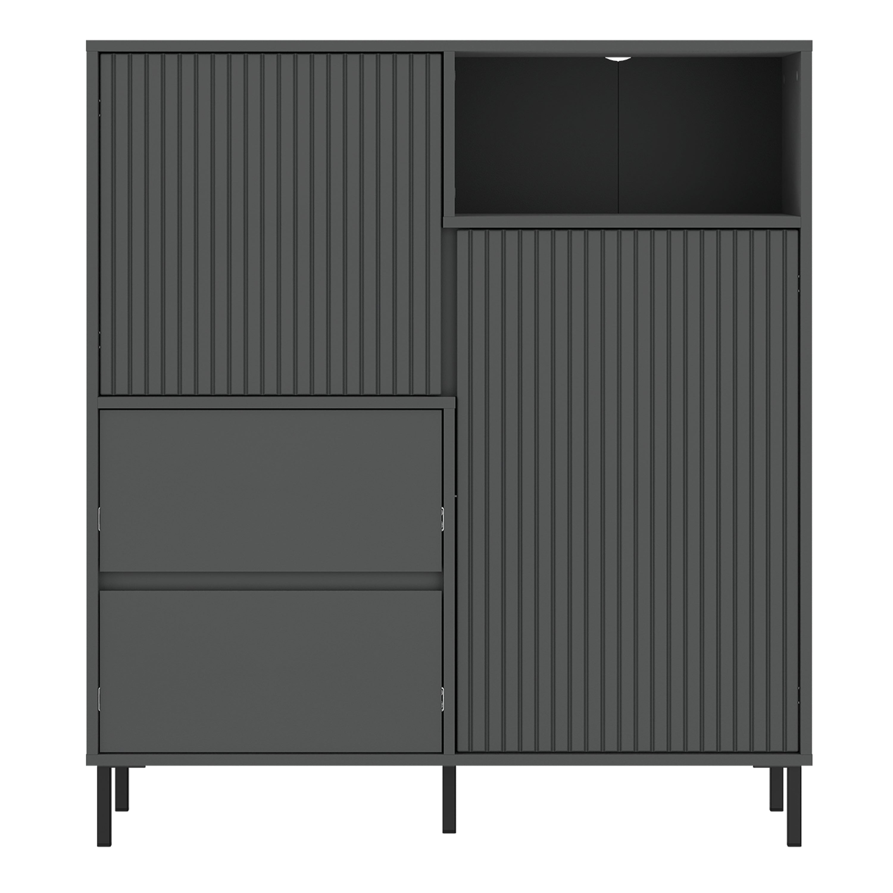 Avenale Sideboard 2 Door 2 Drawer in Anthracite – FTG, view 2