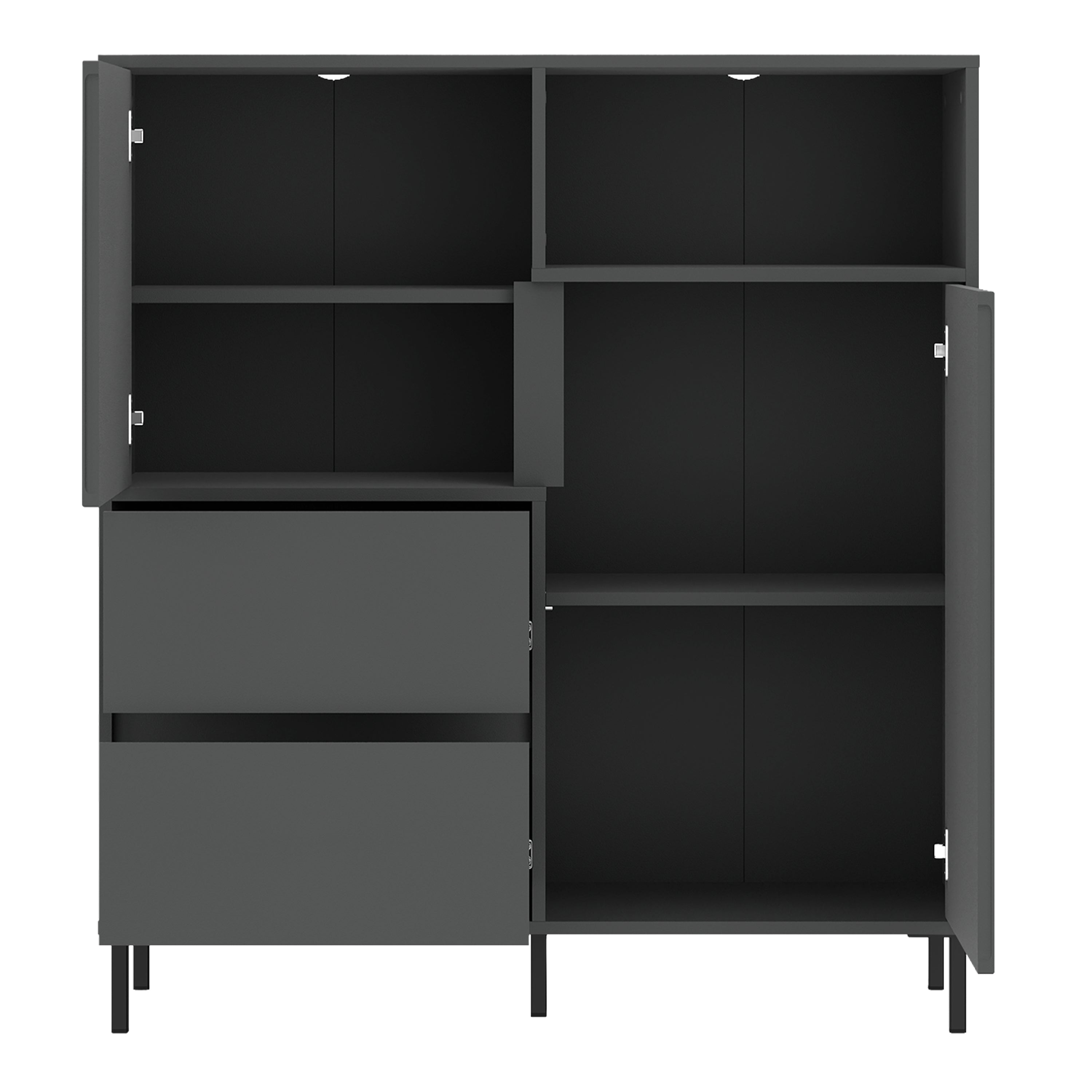 Avenale Sideboard 2 Door 2 Drawer in Anthracite – FTG, view 3
