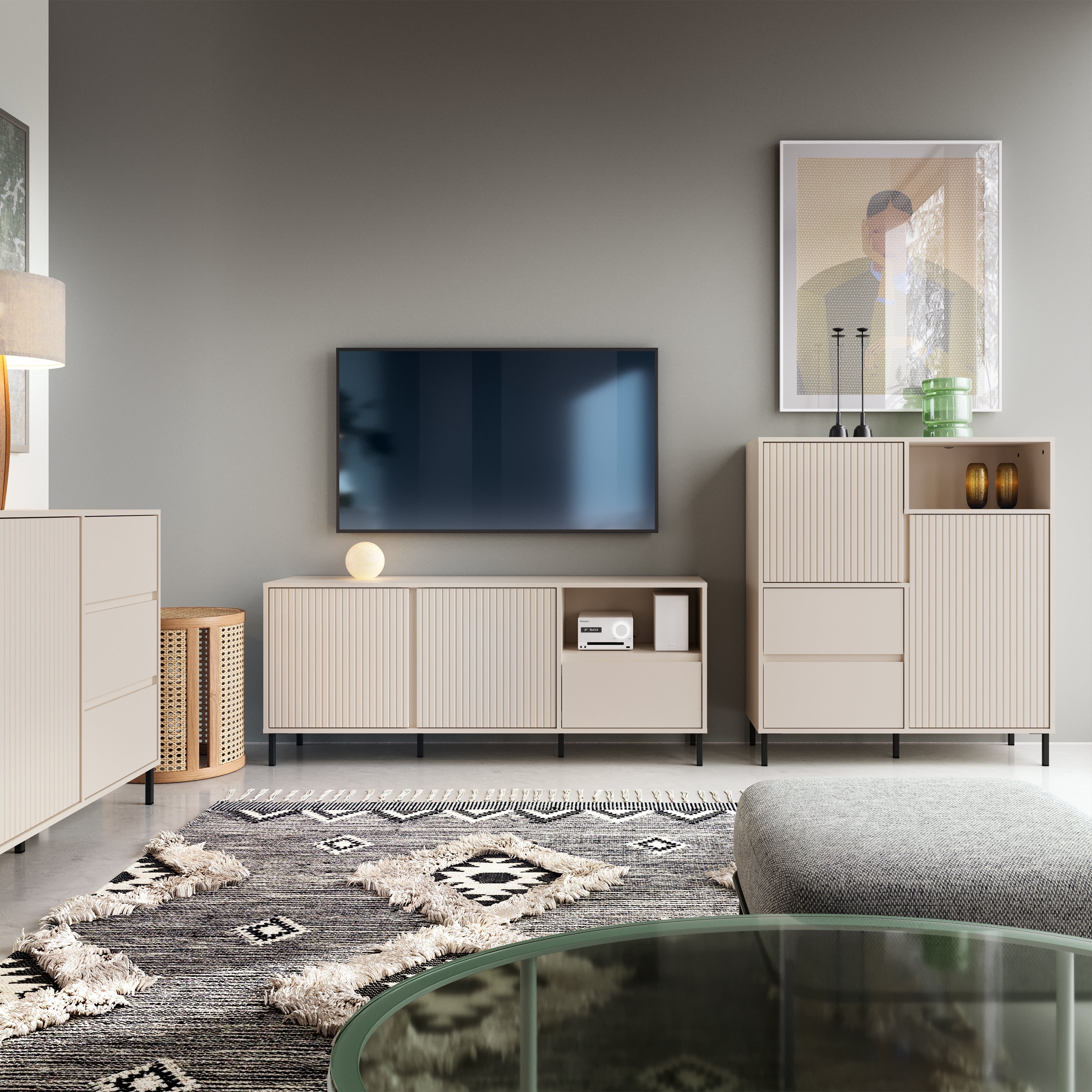 Avenale Sideboard 2 Door 2 Drawer in Cashmere – FTG, view 5