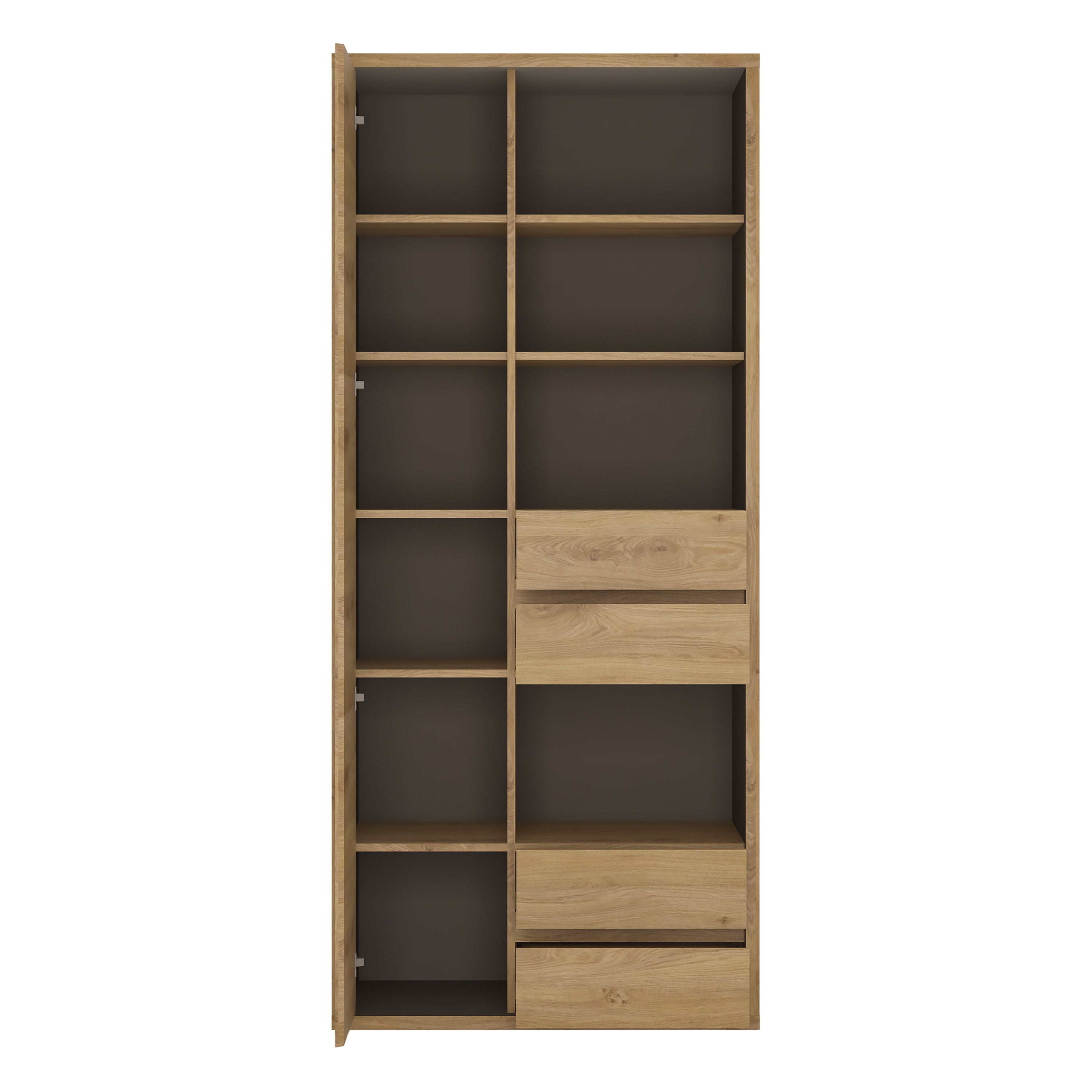 Shetland Tall Wide 1 Door 4 Drawer Bookcase – FTG, view 3