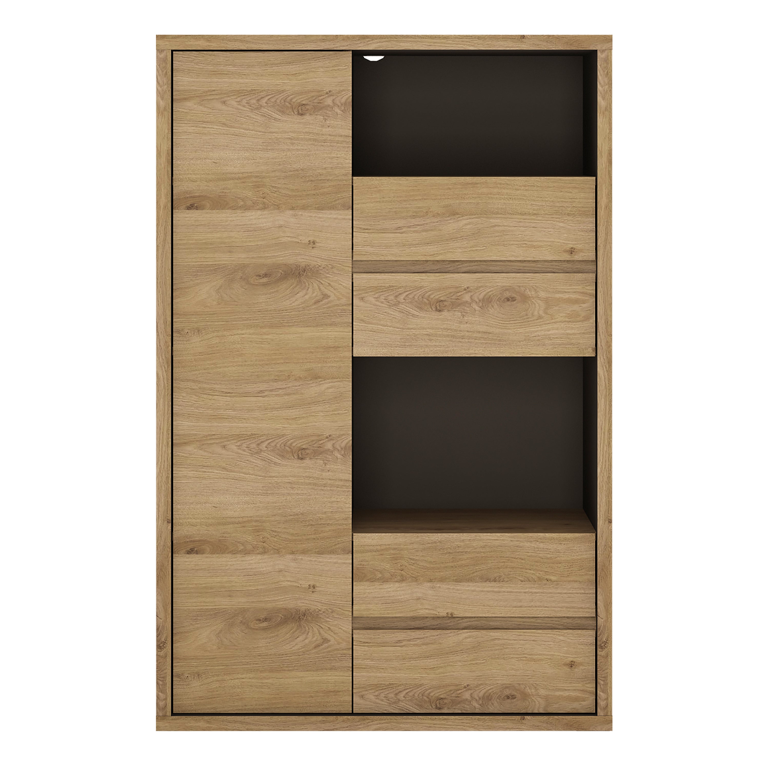 Shetland 1 Door 4 Drawer Display Cabinet – FTG, view 2