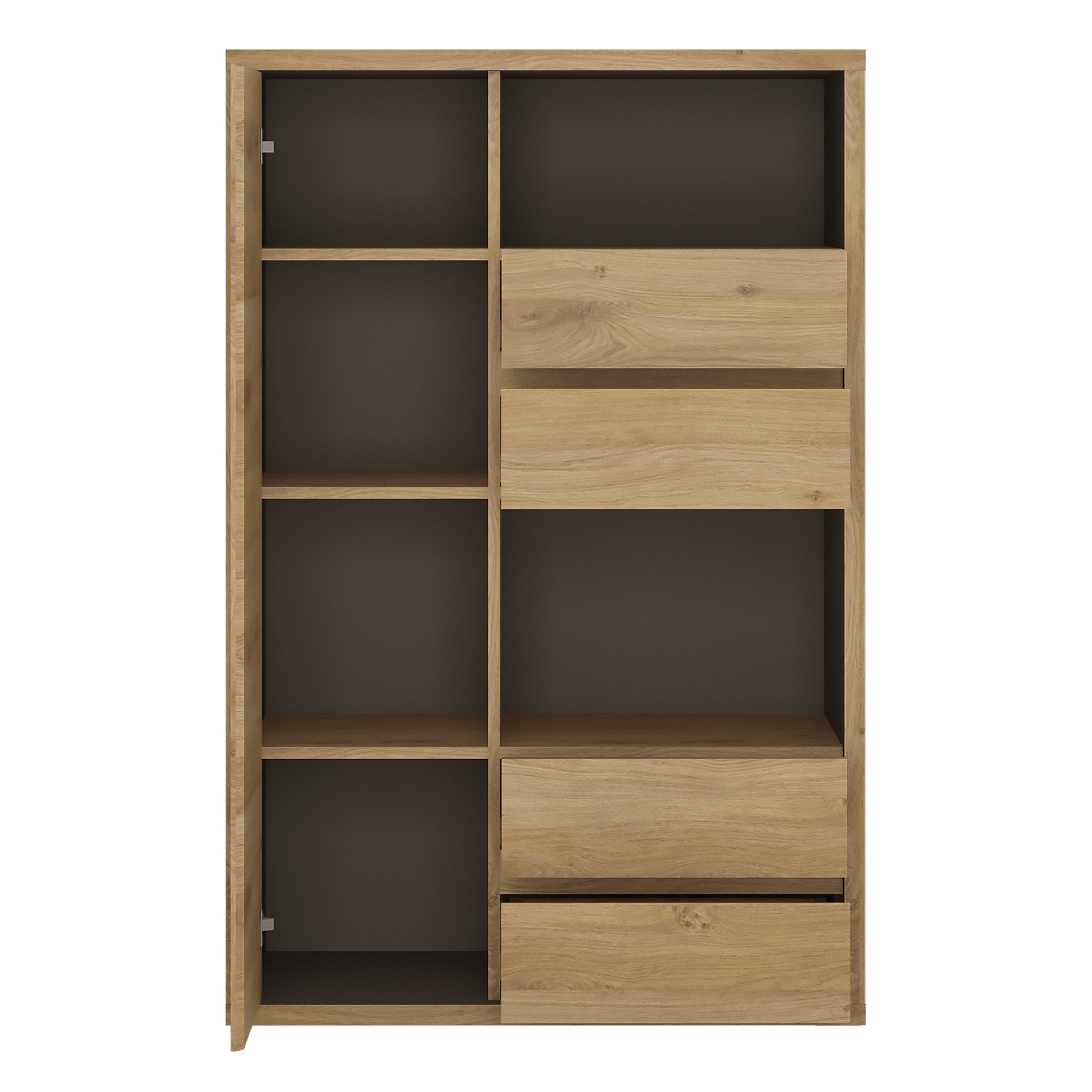 Shetland 1 Door 4 Drawer Display Cabinet – FTG, view 3