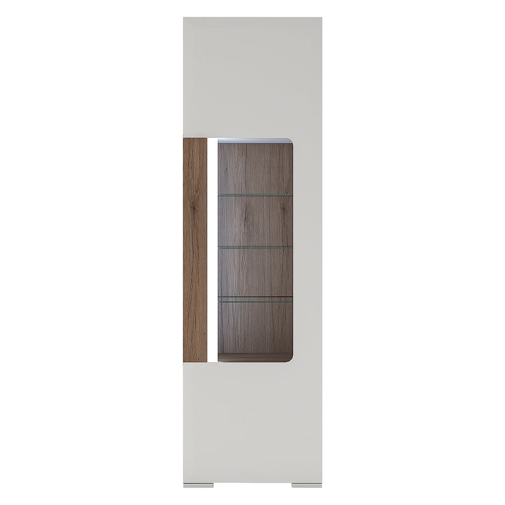 Toronto Tall Narrow Glazed Display Cabinet with Internal Shelves (inc. Plexi Lighting) – FTG, view 2