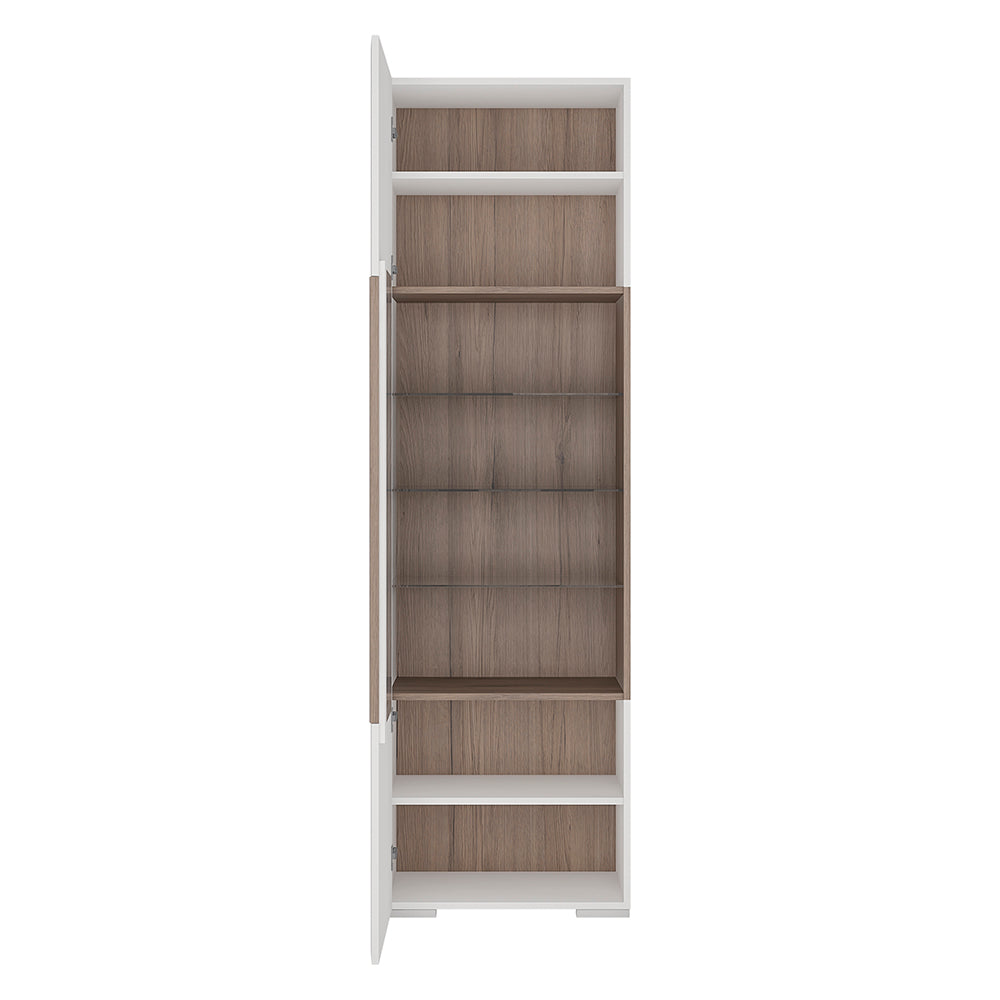 Toronto Tall Narrow Glazed Display Cabinet with Internal Shelves (inc. Plexi Lighting) – FTG, view 3