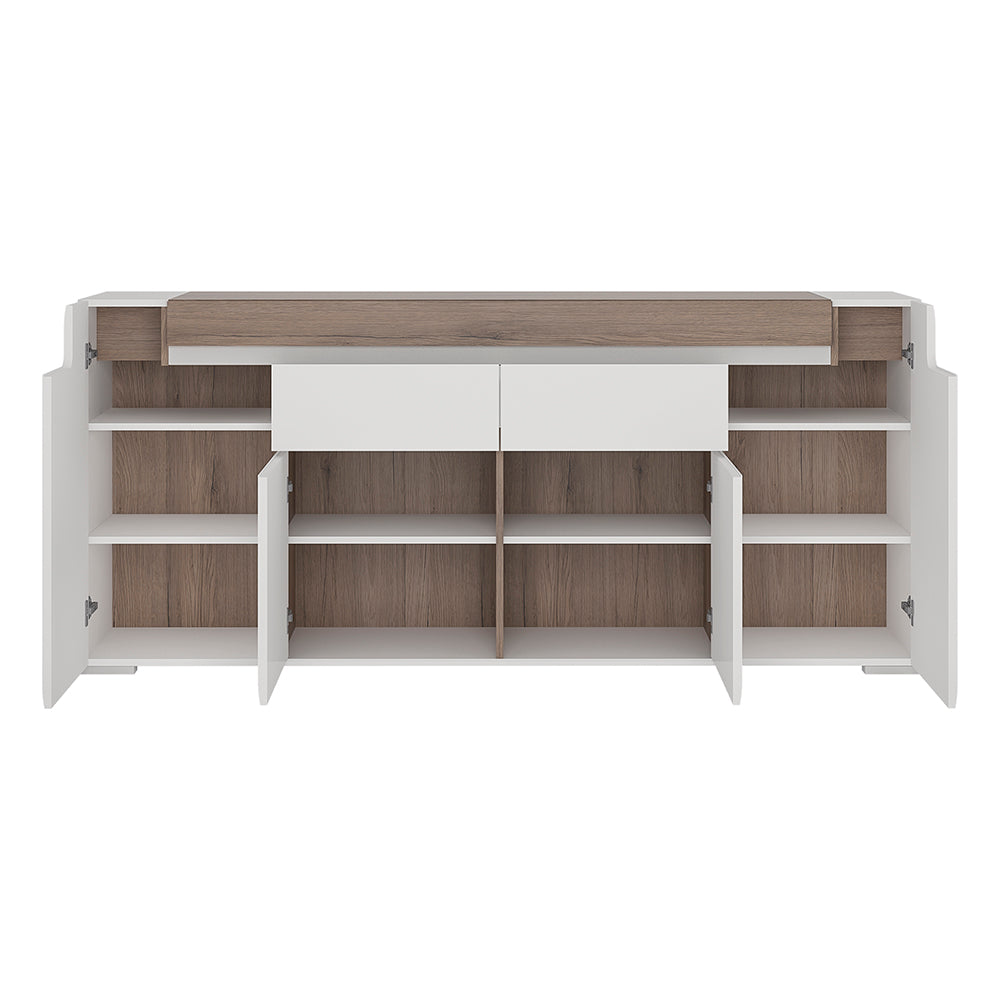 Toronto Wide 4 Door 2 Drawer Sideboard (inc. Plexi Lighting) – FTG, view 3