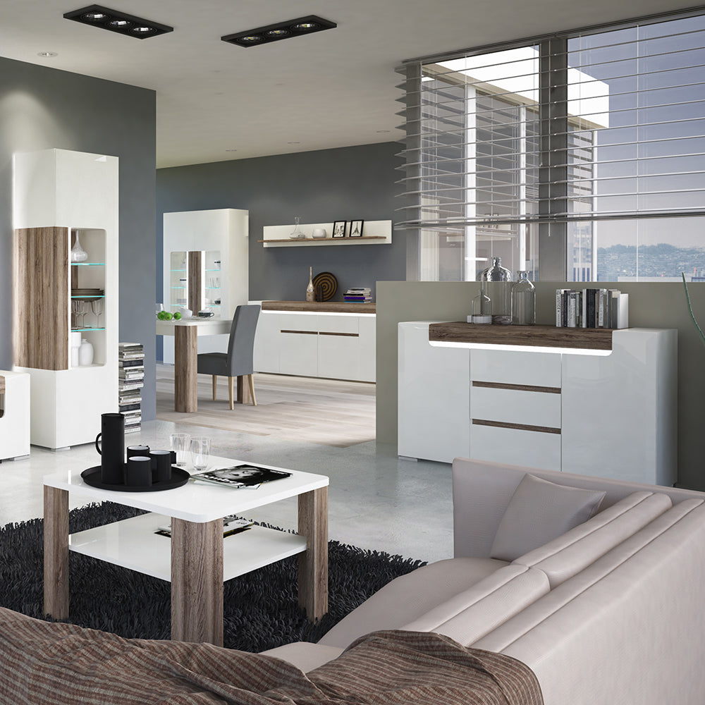 Toronto Wide 4 Door 2 Drawer Sideboard (inc. Plexi Lighting) – FTG, view 5