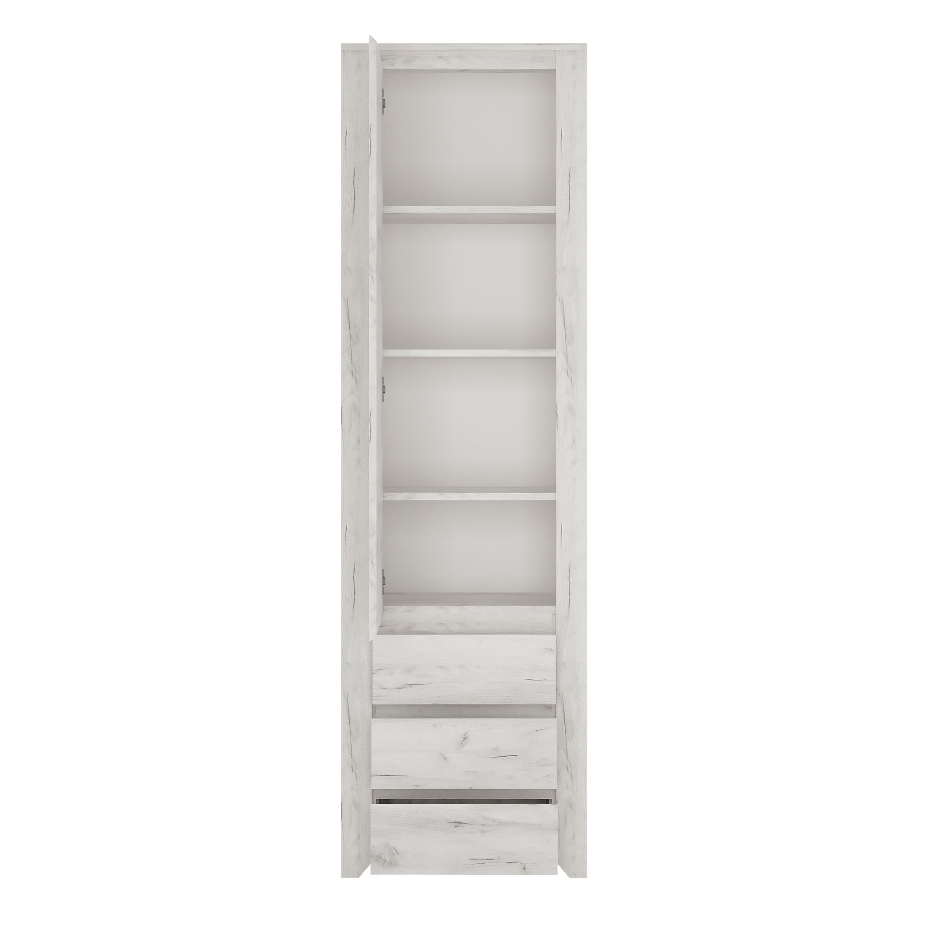 Angel Tall Narrow One Door 3 Drawer Narrow Cupboard – FTG, view 3