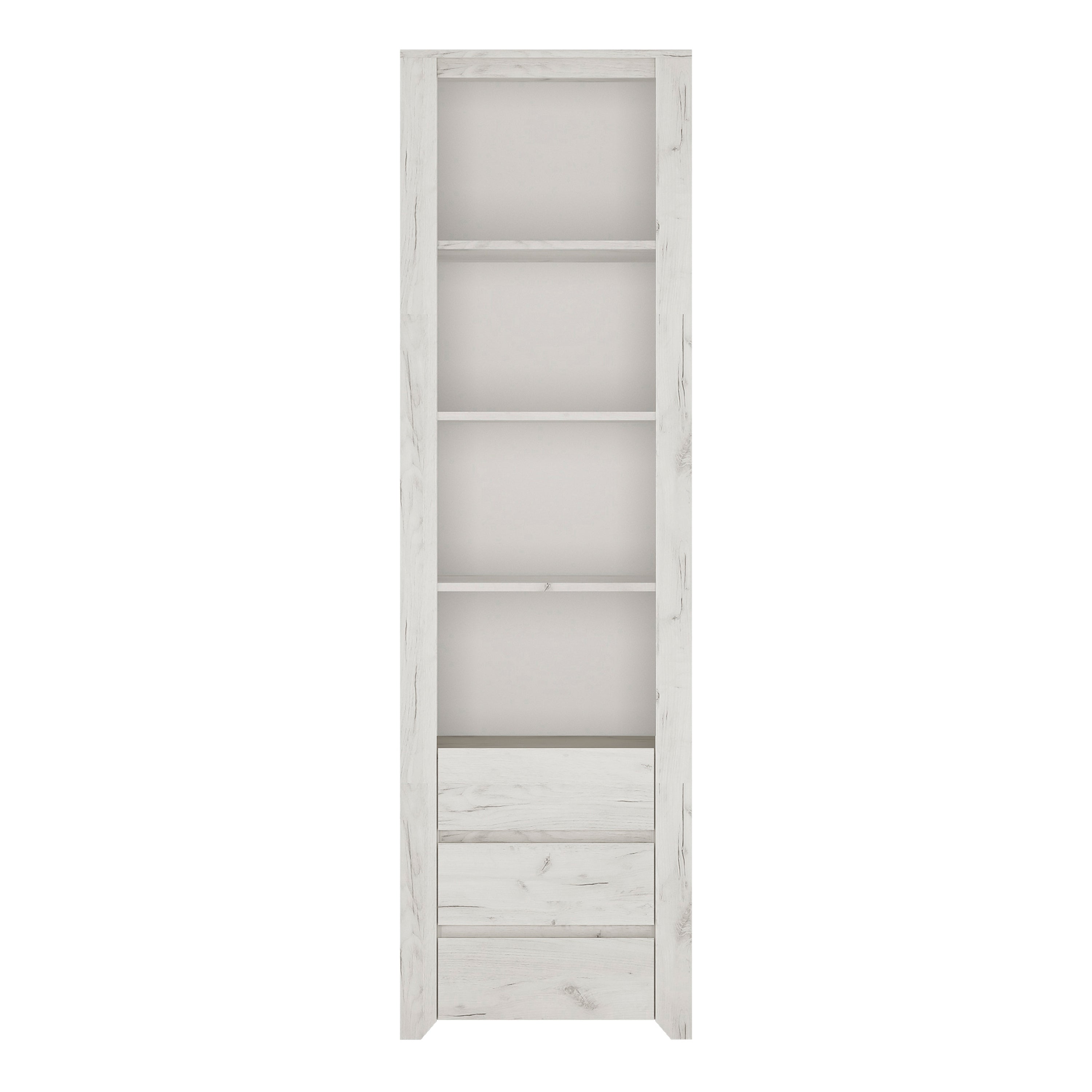 Angel Tall Narrow 3 Drawer Bookcase – FTG, view 2