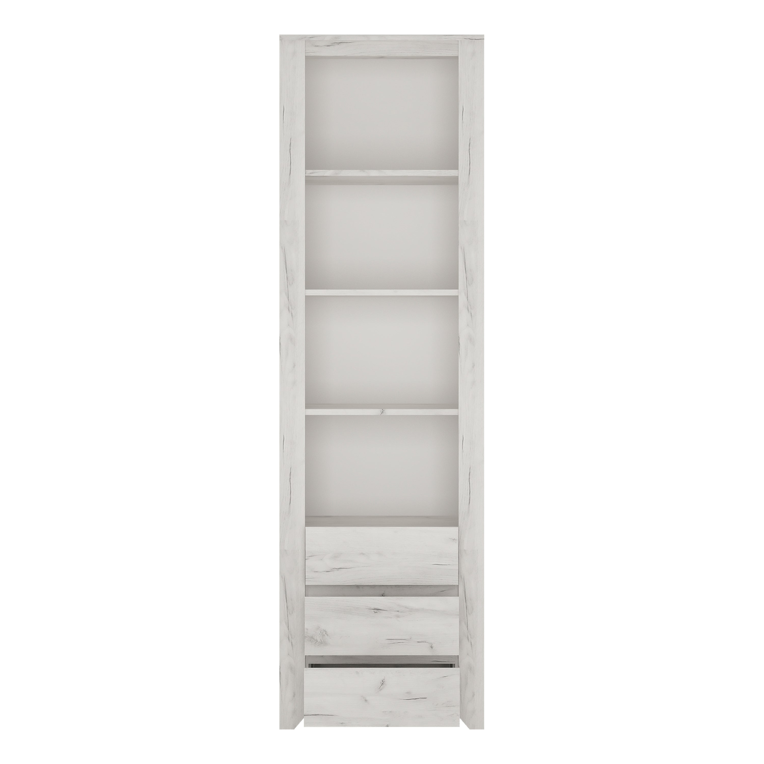 Angel Tall Narrow 3 Drawer Bookcase – FTG, view 3