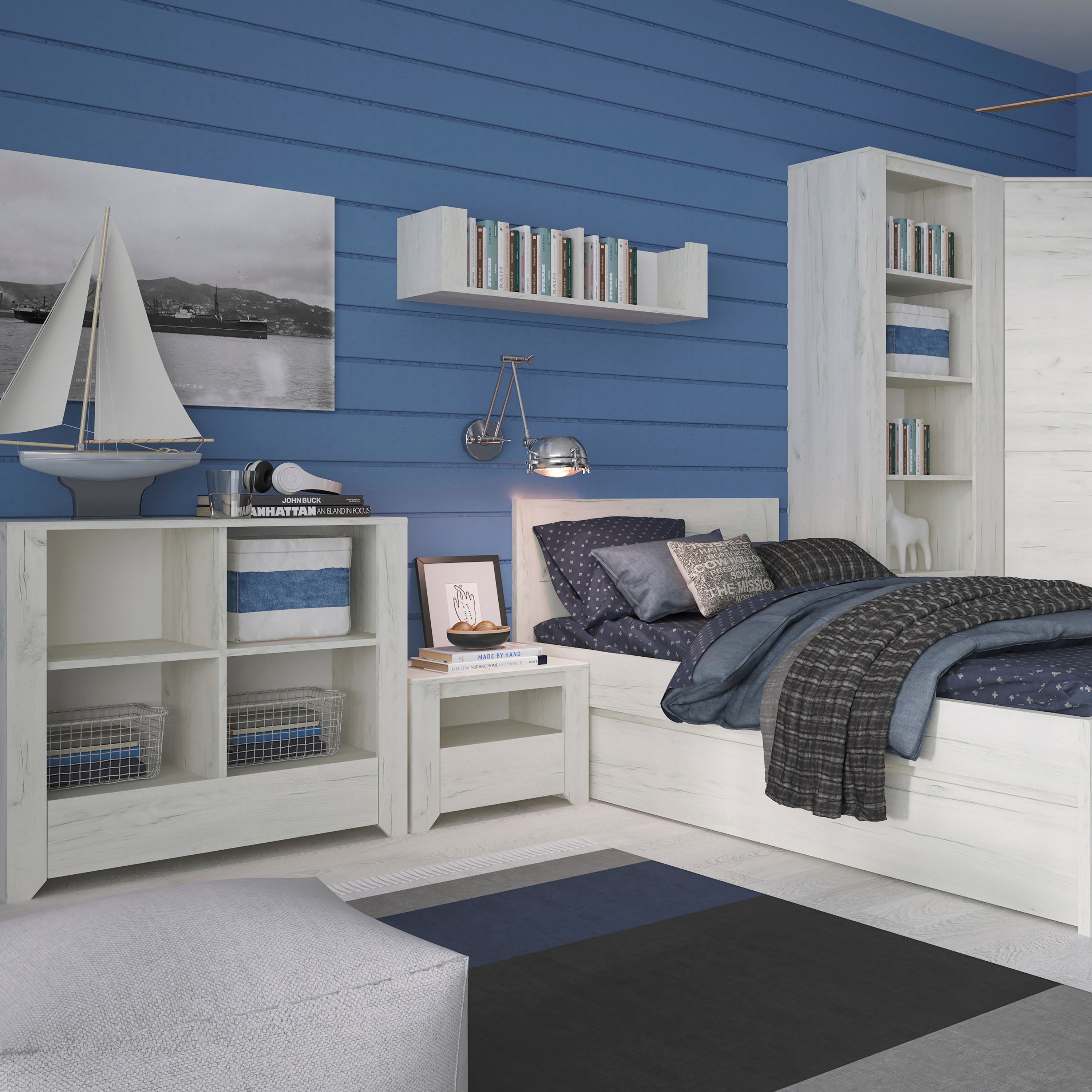 Angel 1 Drawer Bedside Cabinet – FTG, view 4