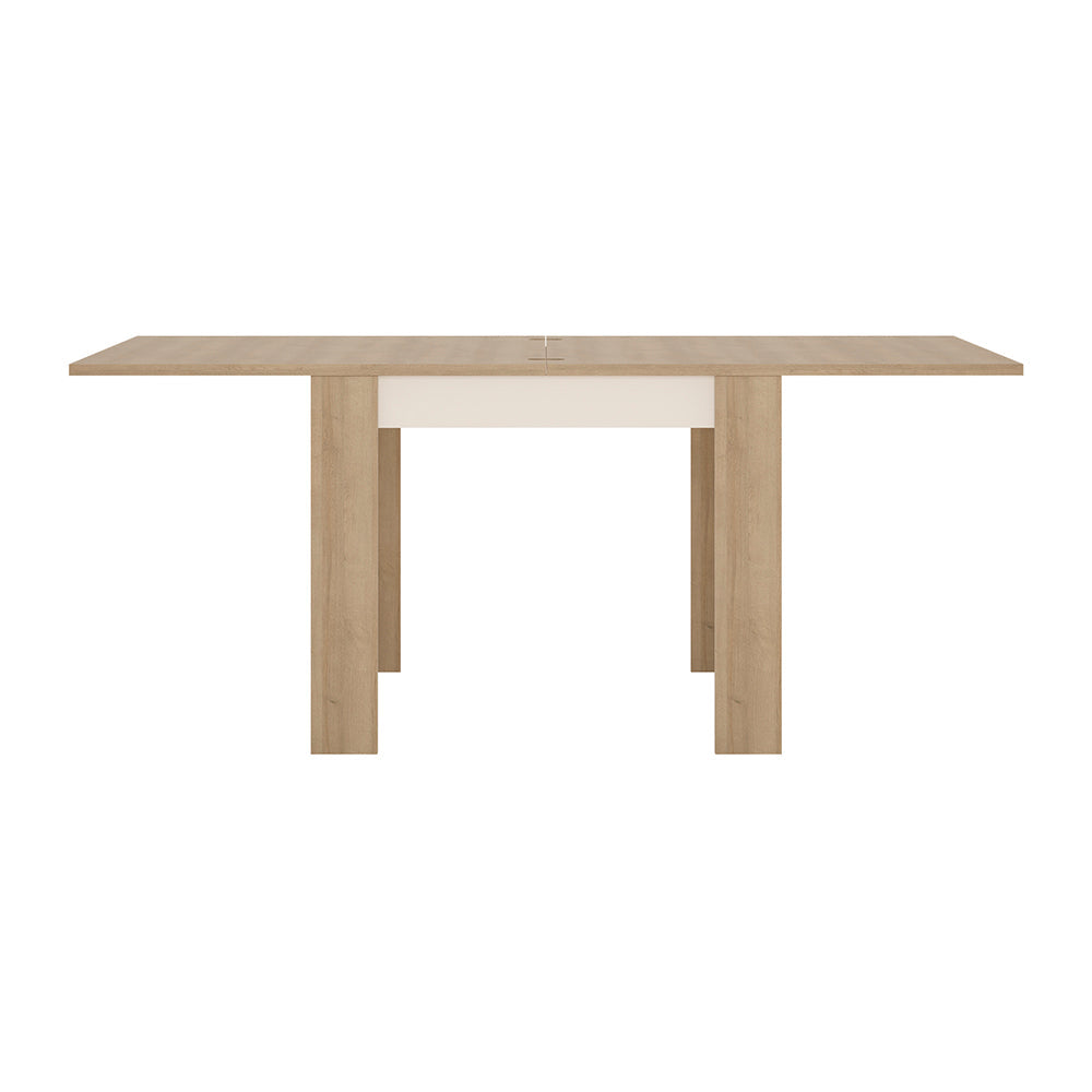Lyon Small Extending Dining Table 90-180cm in Riviera Oak/White High Gloss – FTG, view 2