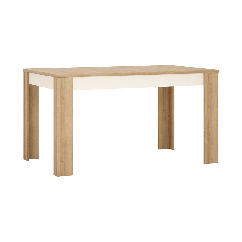 Lyon Medium Extending Dining Table 140-180cm in Riviera Oak/White High Gloss – FTG