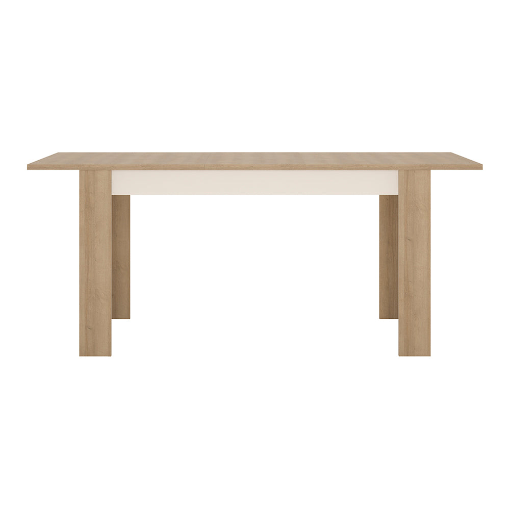 Lyon Medium Extending Dining Table 140-180cm in Riviera Oak/White High Gloss – FTG, view 2