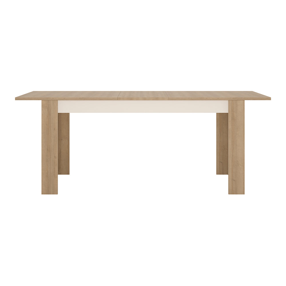 Lyon Large Extending Dining Table 160-200cm in Riviera Oak/White High Gloss – FTG, view 2