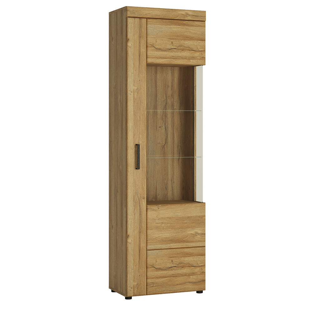 Cortina Tall Glazed Display Cabinet (RH) in Grandson Oak – FTG
