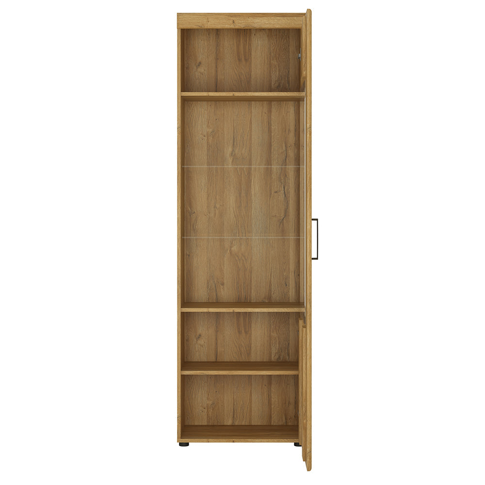 Cortina Tall Glazed Display Cabinet (RH) in Grandson Oak – FTG, view 2