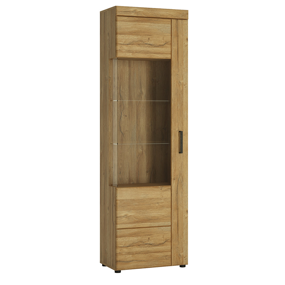 Cortina Tall Glazed Display Cabinet (LH) in Grandson Oak – FTG